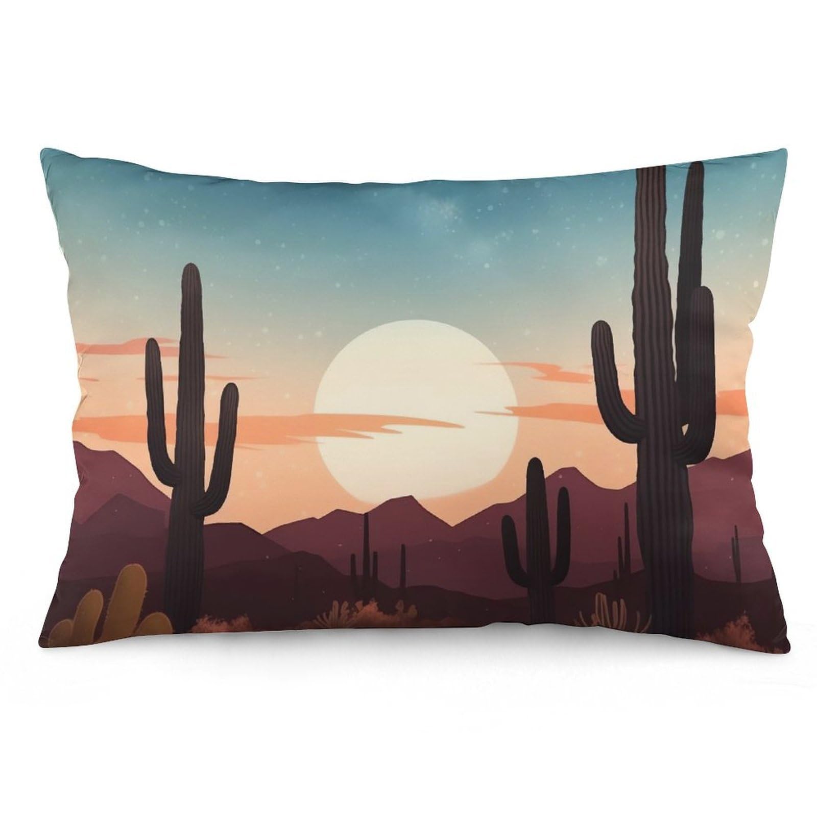 NTVOWPZO 2 Pack Decoration Throw Pillow Covers 12 "x20 Pillowcases Covers Desert with Cactus Pillowcases Modern Farmhouse Home Decor Sofa Cushions Covers for Couch Bed Living Room