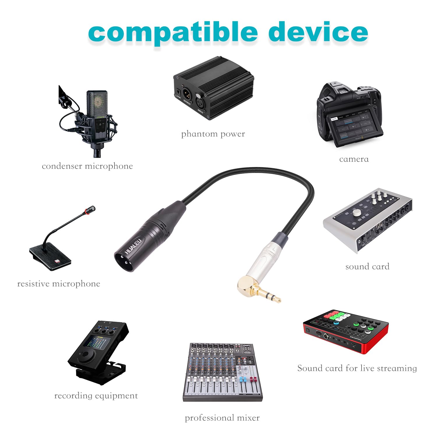 Kabeladapter, rechtwinklig, 3,5 mm auf XLR, symmetrisch, vergoldet, 0,3 cm Mini-Klinkenstecker auf XLR-Stecker, Mono-Audiokabel für Laptop, Lautsprecher, Mixer, 30 cm