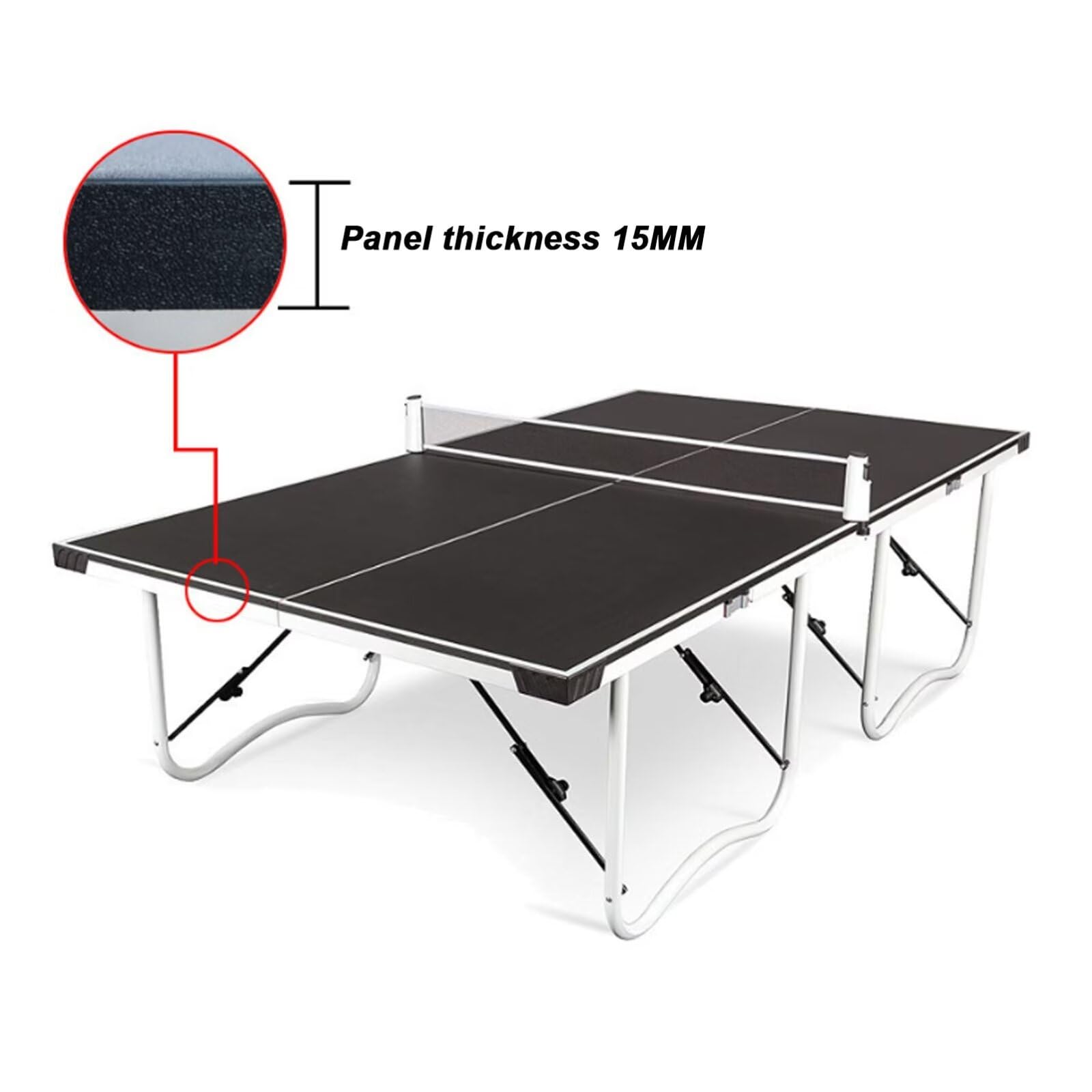 Tavolo da Ping Pong, Tavolo da Ping Pong Portatile per Interni ed Esterni, Tavolo da Ping Pong Pieghevole Compatto a 4 Gambe da 9 Piedi, Tavolo Professionale Pieghevole di Dimensioni Standar