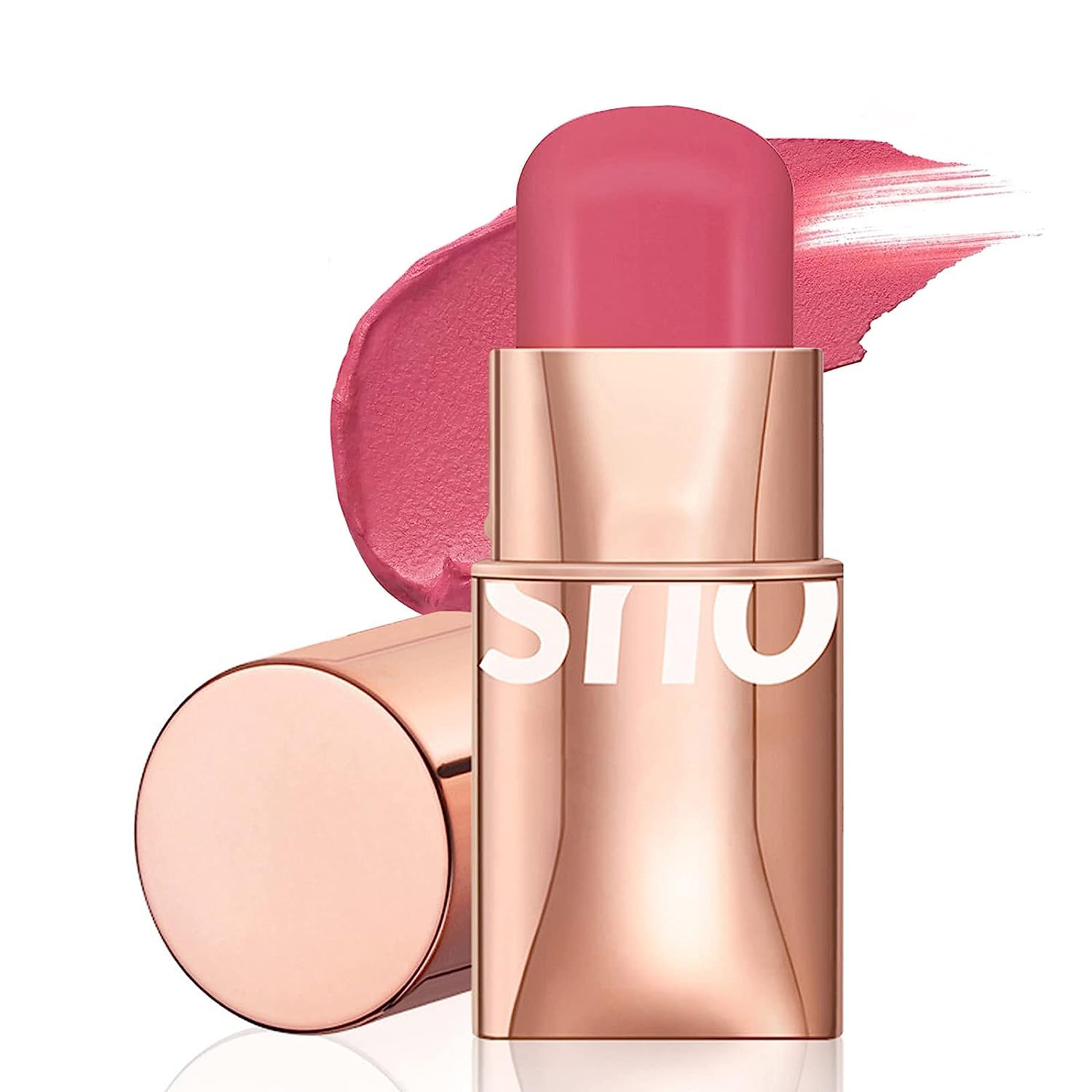 O TWO O Blush Stick for Cheeks Makeup,Waterproof Cream Blush Face Stick Multi-Use Lip and Cheek Tint, Lightweight Easy to Blend Natural Cream Blusher 01 - Cherry Pink - Youthful