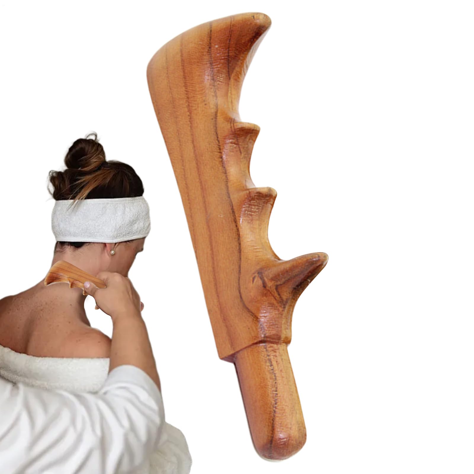 Herramientas de masaje de madera, masajeador portátil de madera natural, exfoliante corporal manual exfoliante del cuero cabelludo para masajear la espalda, cuello y pies en el spa en viajes y