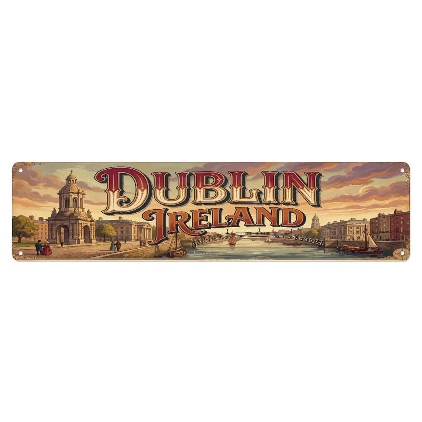 Tgrcjimh Style Metal Tin Sign Retro Travel Ireland Dublin