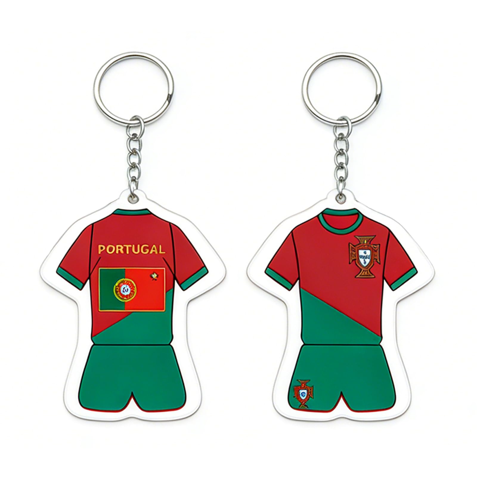 BRDTKUGV Portugal Jersey Keychain, Jersey Keyring Soccer, Acrylic of Football Player Keychain, for Fans and Sports Gift
