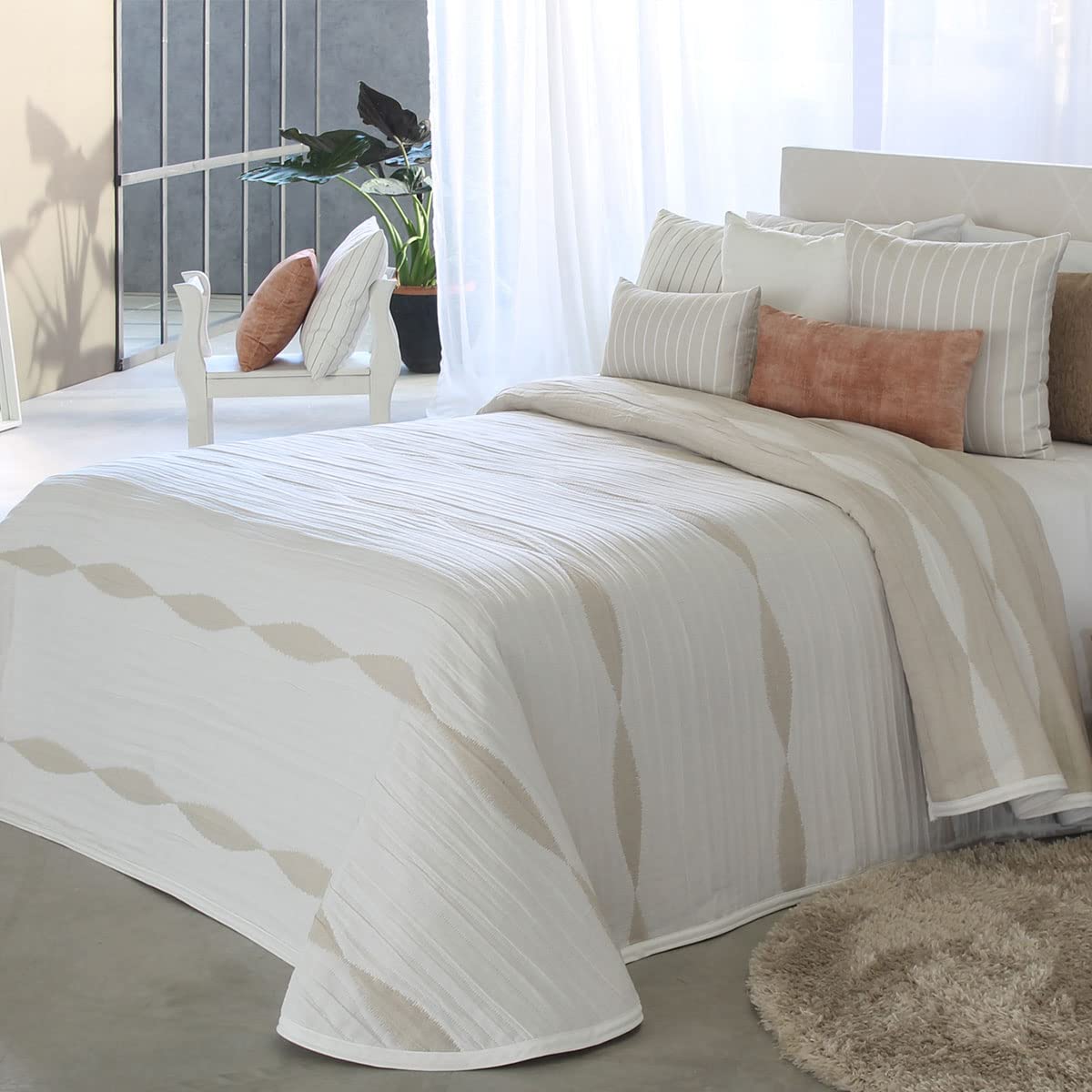Colcha Capa Dumont - Cama 150 Cm - Color Beig C01