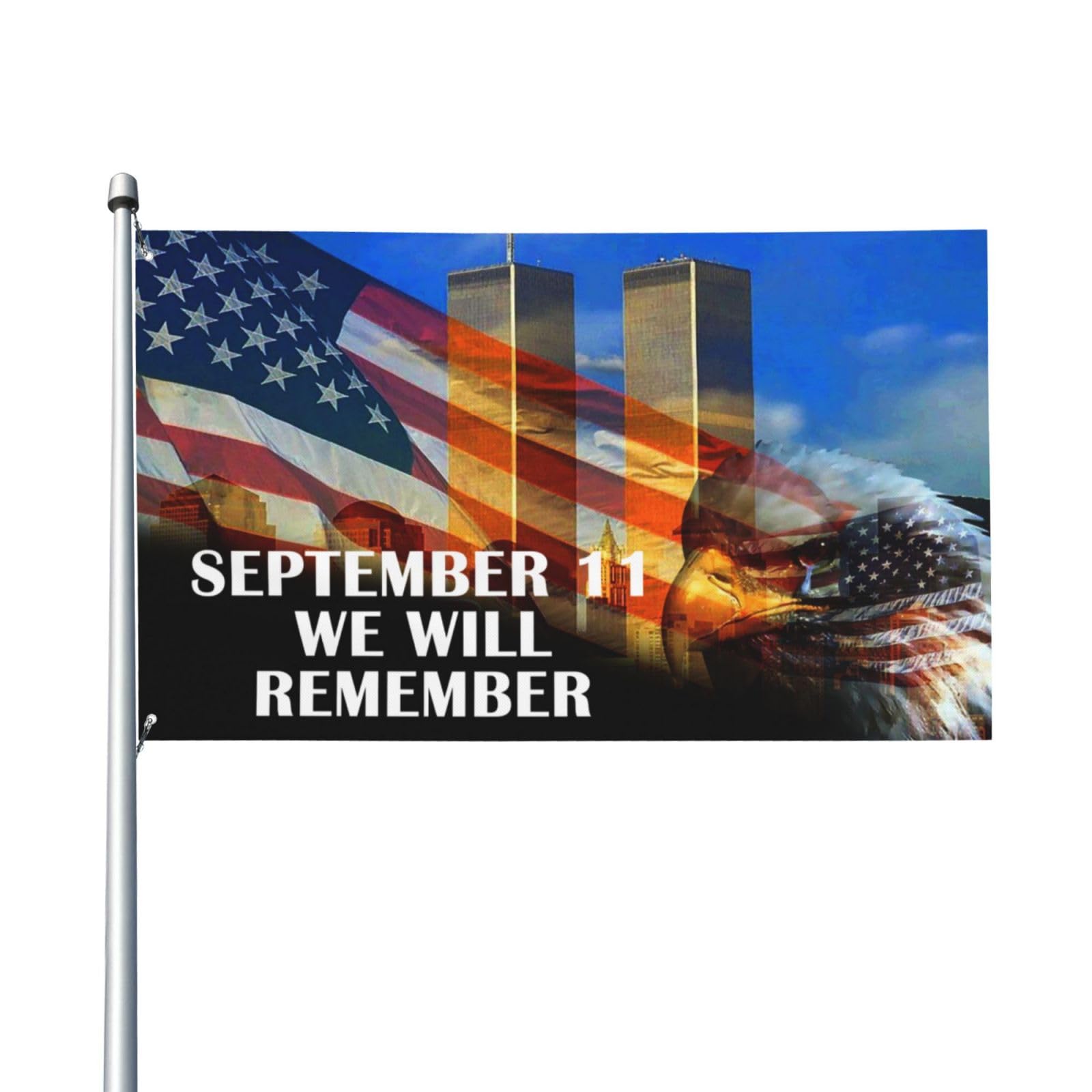 Firefighter 343 Memorial 9-11 We Will Remember Flag 3x5ft Patriot Day Banner Firefighter Gift Indoor Outdoor Perfect Decoration