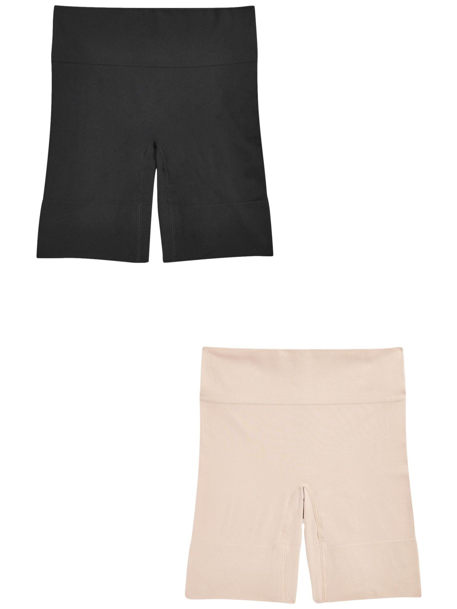 NEXT Nahtlose, Nicht scheuernde Shorts 2er-Pack Black/Pastel Rose Nude S
