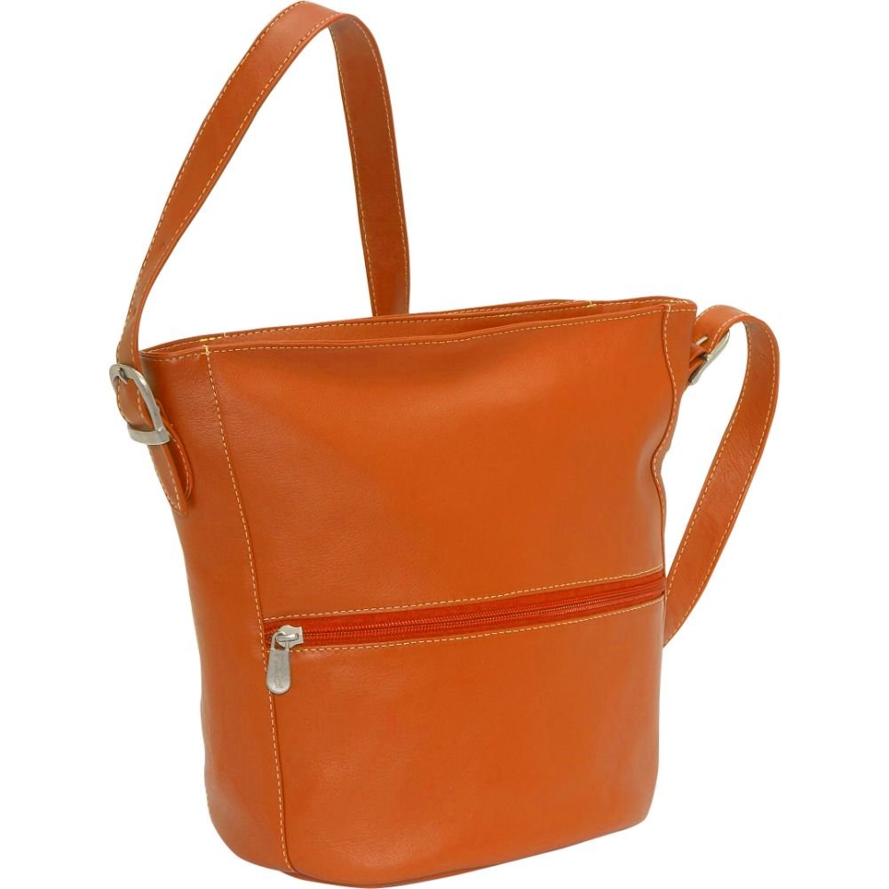 saddle shaped leather bucket bag one size