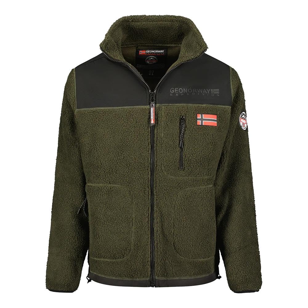 Geographical Norway Tuvalu Men's Khaki Fleece, Khaki, M
