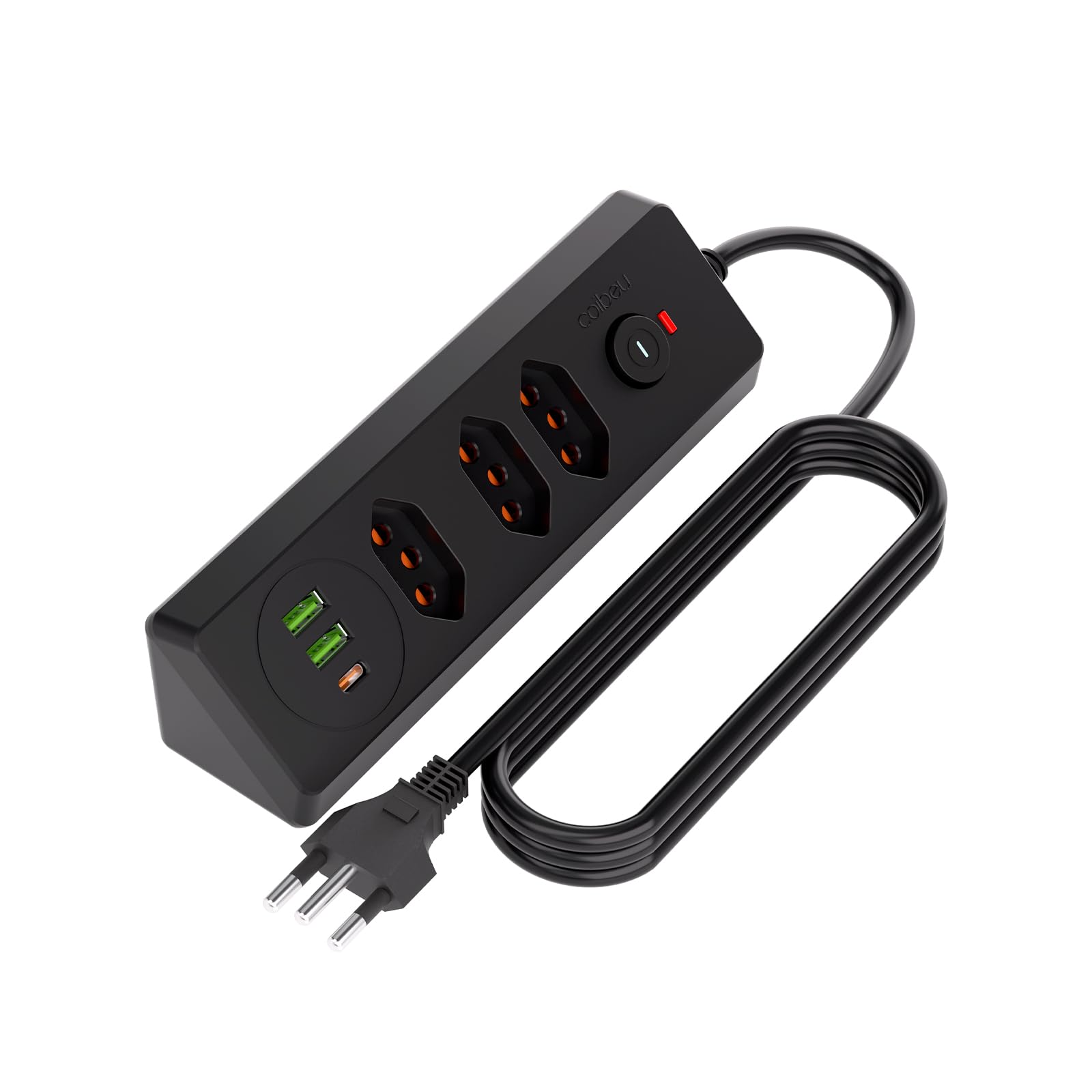 Extensao Eletrica, Extensão Tomada, Régua de Energia, 3 Tomadas, 2 Interfaces USB, 1