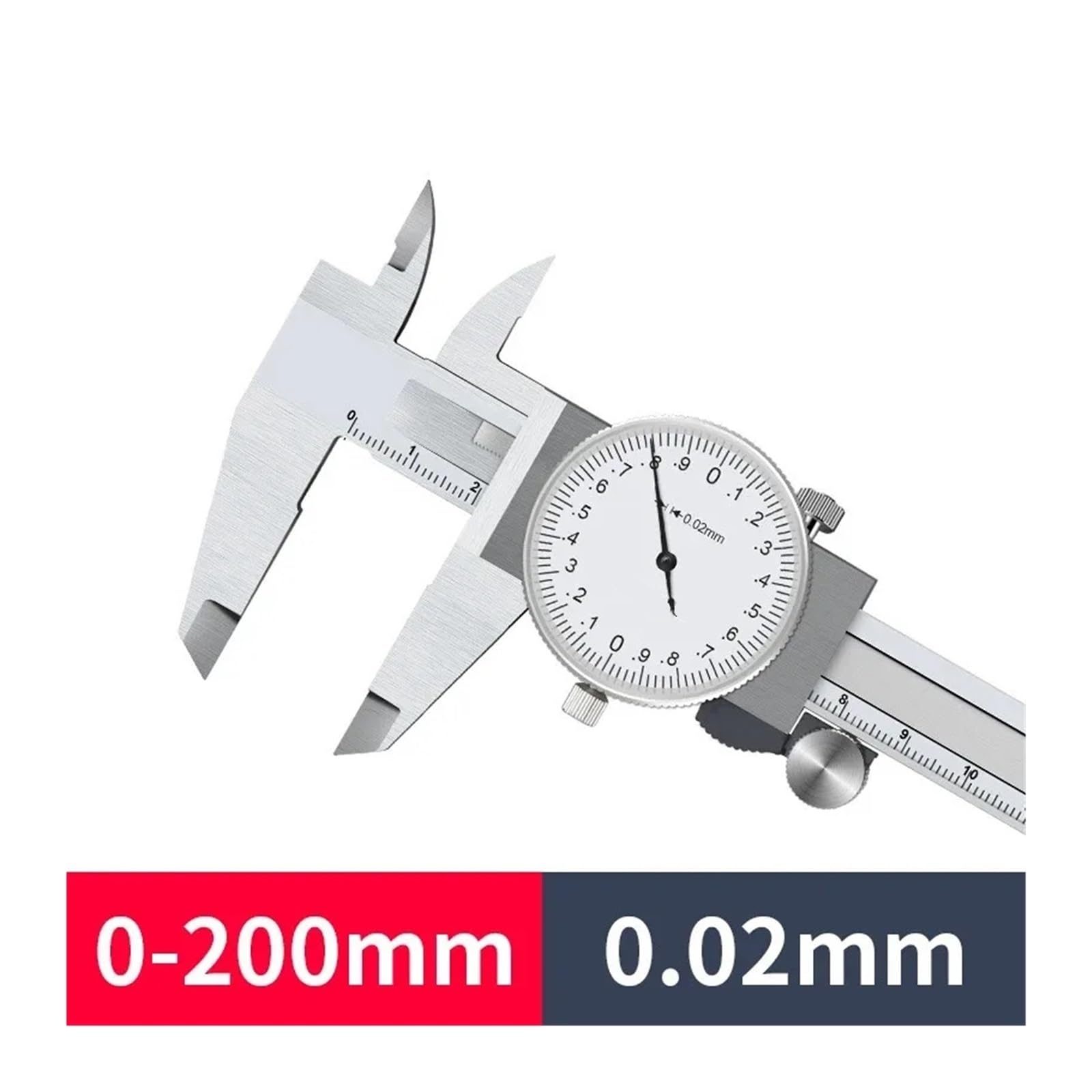 Vernier Calipers 0-150/200mm 0.02mm Dial Caliper Metal Gauge Ruler Depth Measuring Tool(0-200mm no Box)