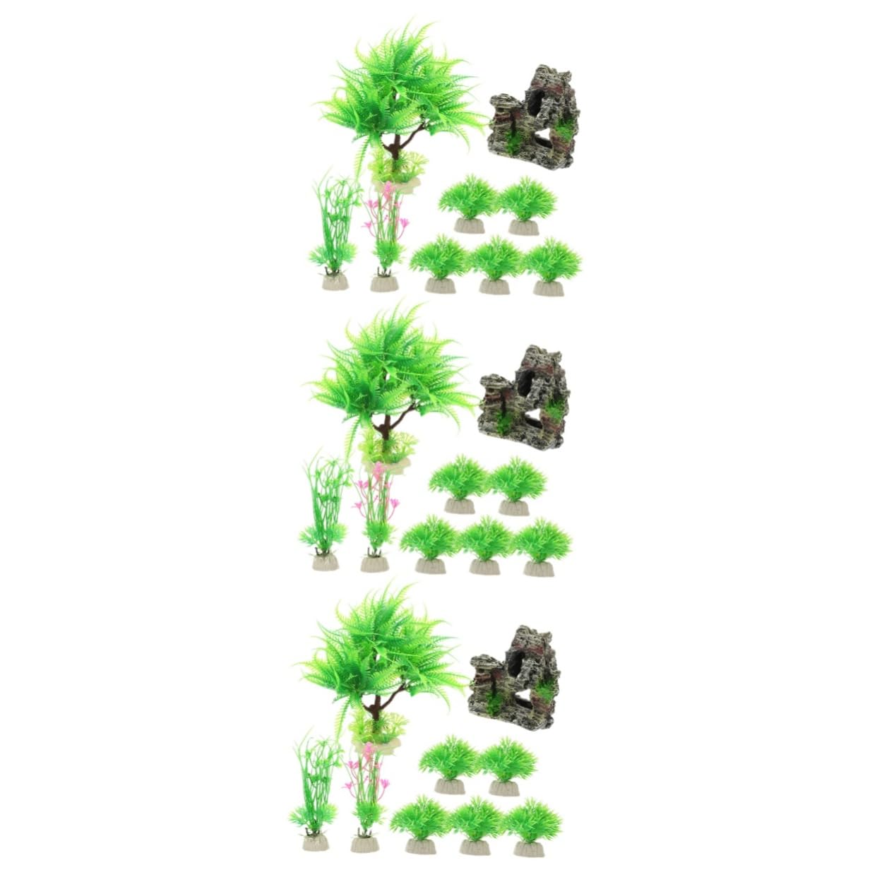 Milisten 3 Juegos Plantas acuáticas Artificiales rocalla Delicada del Acuario Plantas Acuario Accesorios para peceras Adornos Acuario decoración Plantas Falsas Planta Acuario Realista