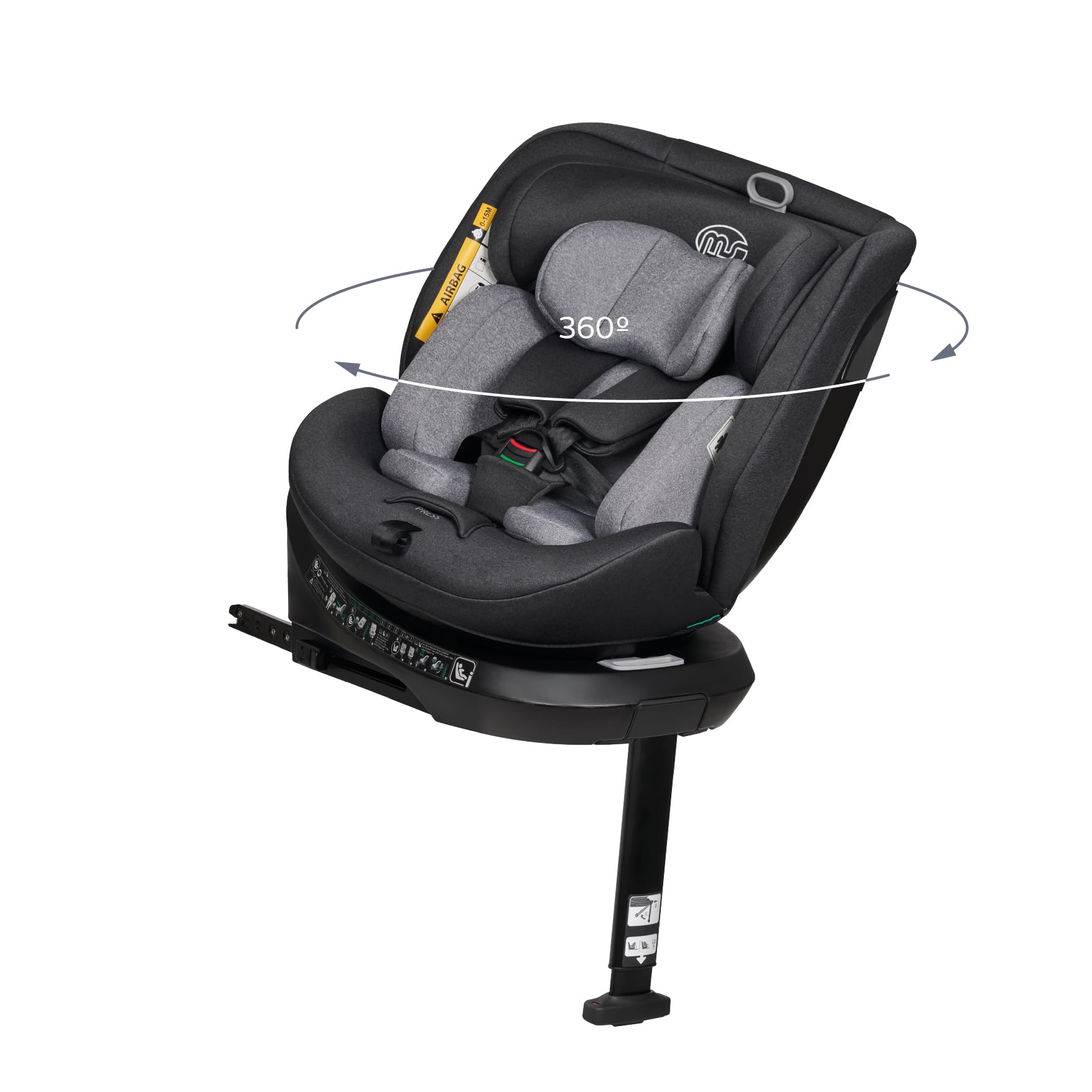 MS BabyWorld – DENVER y CAPRI – Silla de coche I-​Size Grupo 0/​1/​2/​3 | 40-​150 cm | Isofix y Top Tether | Nacimiento a 12 años (0-​36 kg) | Contramarcha 18 kg | Giratoria 360º Universal