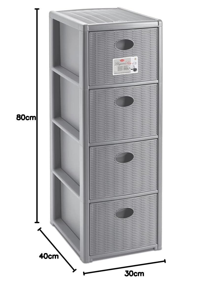 CASSETTIERA ELEGANCE 30X40X80 SL GRIGIA