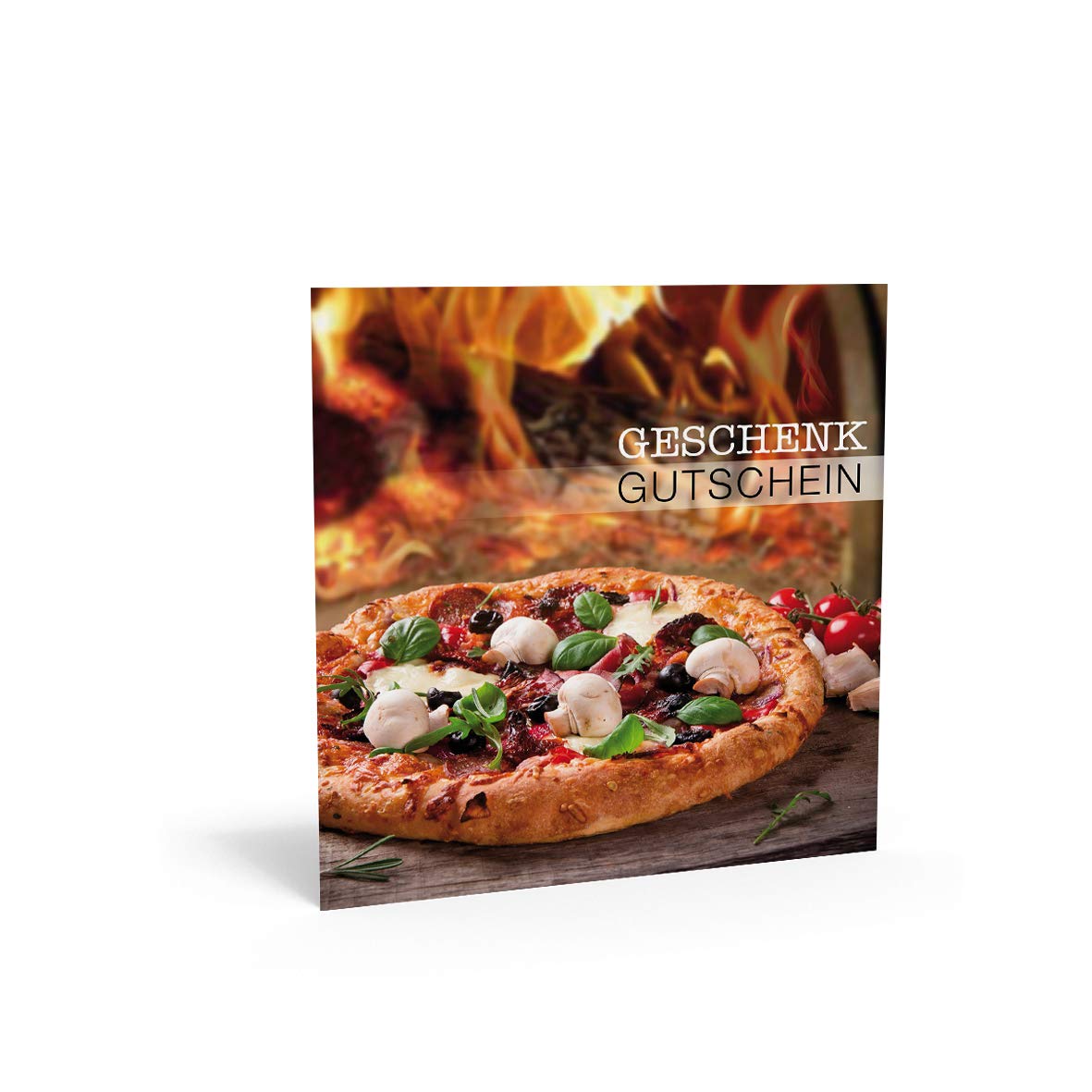 Pythagoras Gastronomie Geschenkgutscheine, 50 Gutscheinkarten mit großem Feld für Firmenstempel inkl. transparentem Kuvert