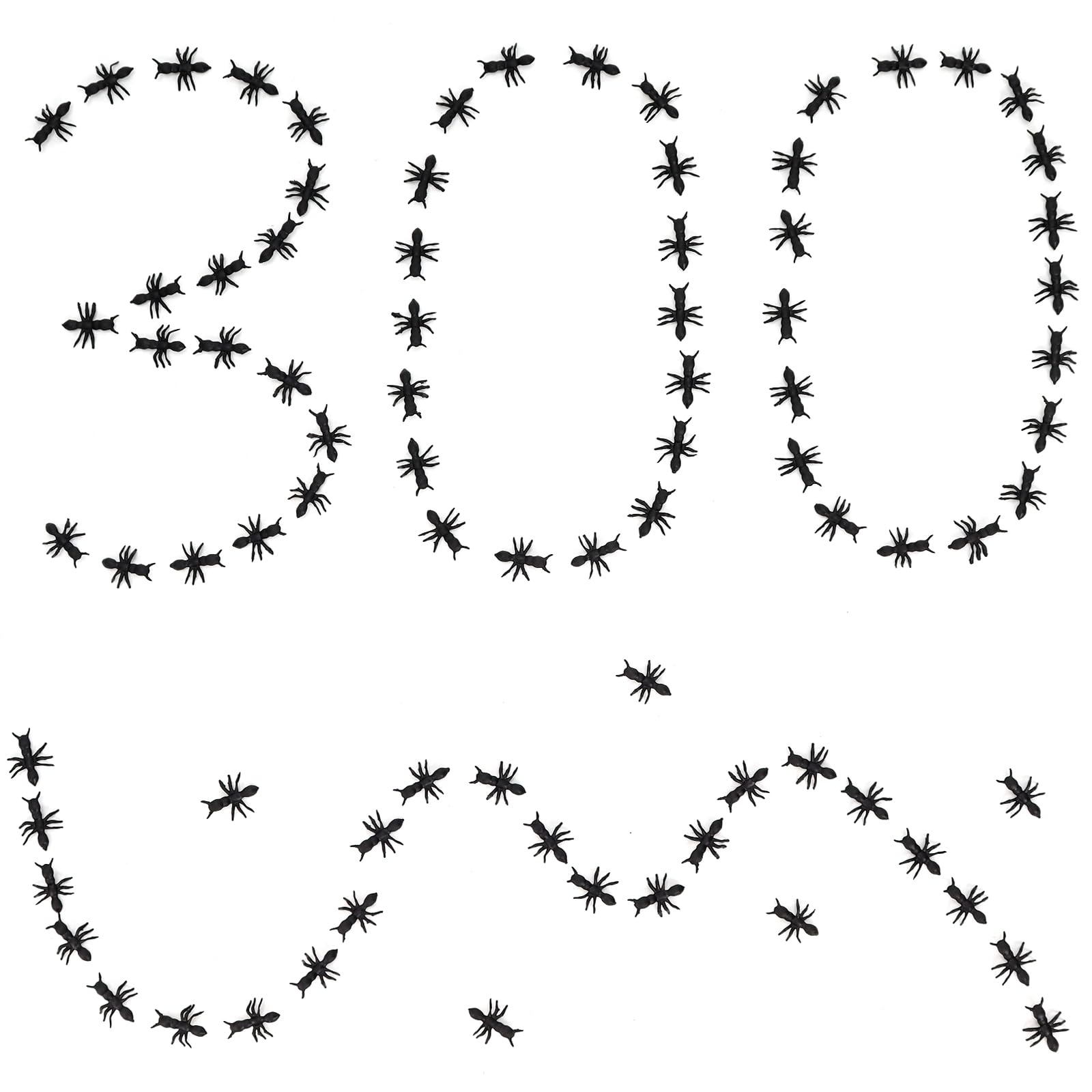 HFATMOS 300 Pieces Realistic Ants Prank Plastic Black Ants for Halloween Party Favors Decoration Supplies