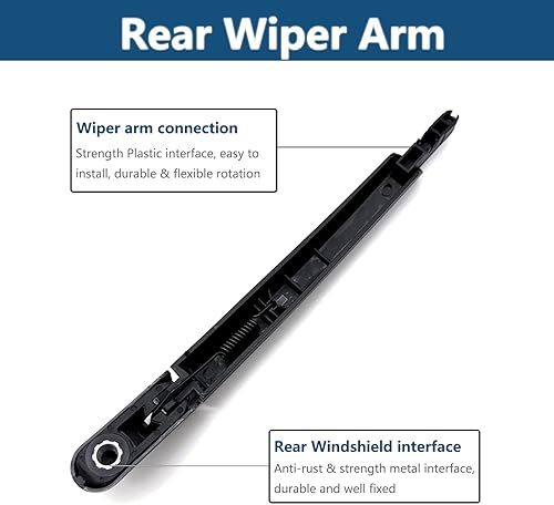 Miniatura 5 de Juego de limpiaparabrisas trasero y limpiaparabrisas para Nissan Rogue 2008-2013, Juke 2011-2016, Nissan Qashqai 2008-2013, limpiaparabrisas trasero