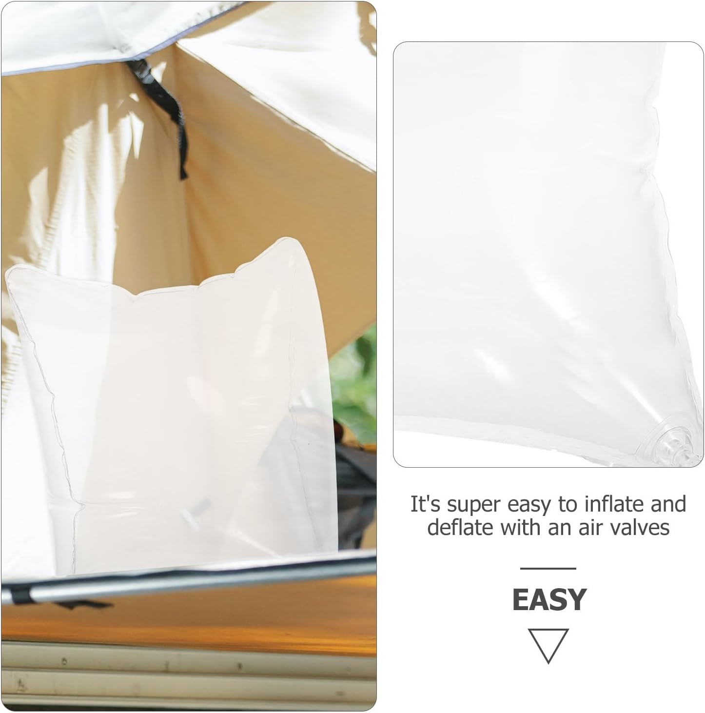Inflatable Camping Cushion Pillow Insert 45cm Portable Air Pillow for Sofa Supply Lightweight Outdoor Hiking