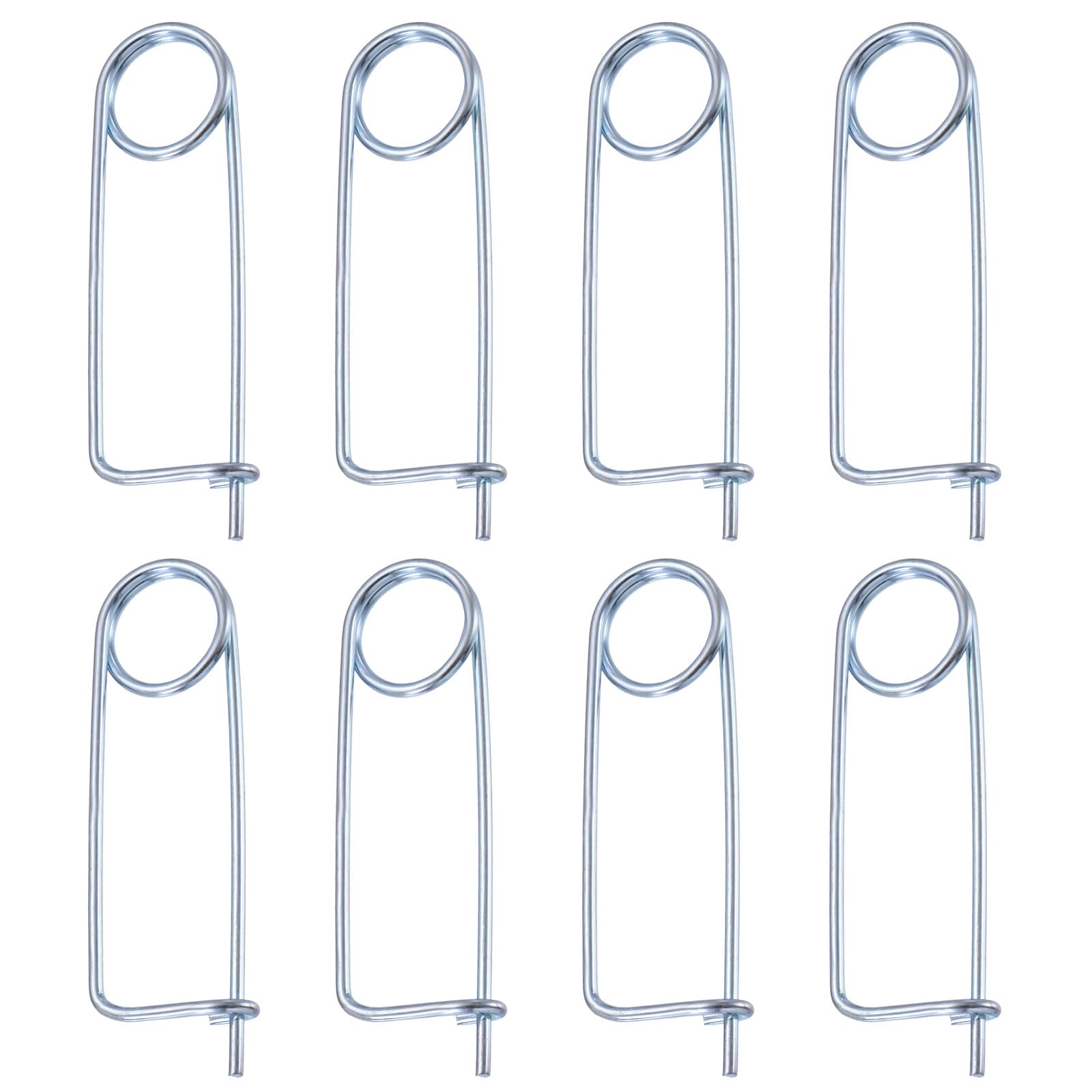 PATIKIL M3x65mm / 0.12"x2.56" Brooch Shape Cotter Safety Pin Spring Pin Fastener, 8 Pcs Steel Quick Lock Brooch Locking Fastener for Farm Garden Lawn Hook Hitch