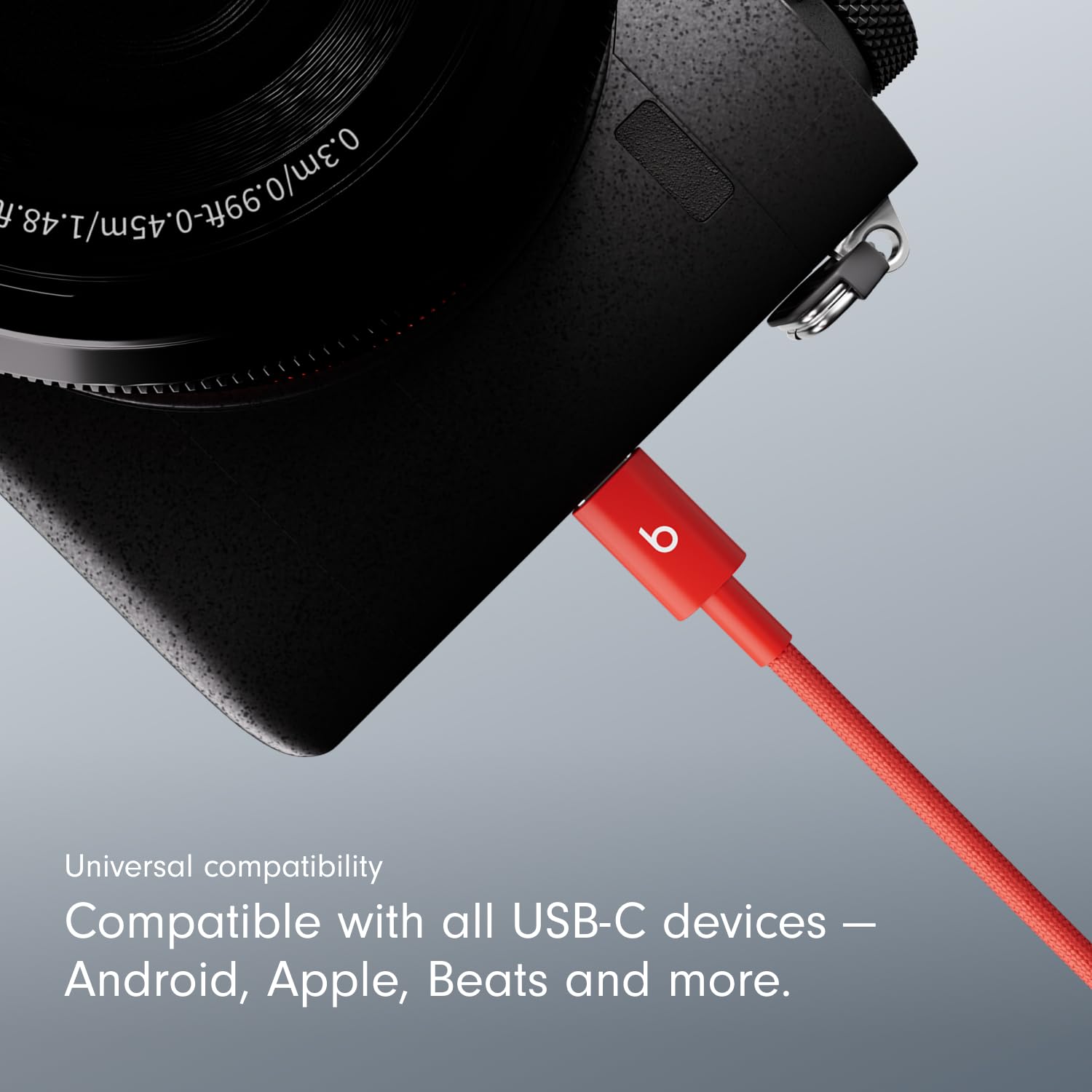 Beats USB-C to USB-C Woven Cable, Fast Charging, Durable/Tangle-Free, Compatible Charger for Apple & Android (1.5 m) – Rapid Red — Amazon image 3