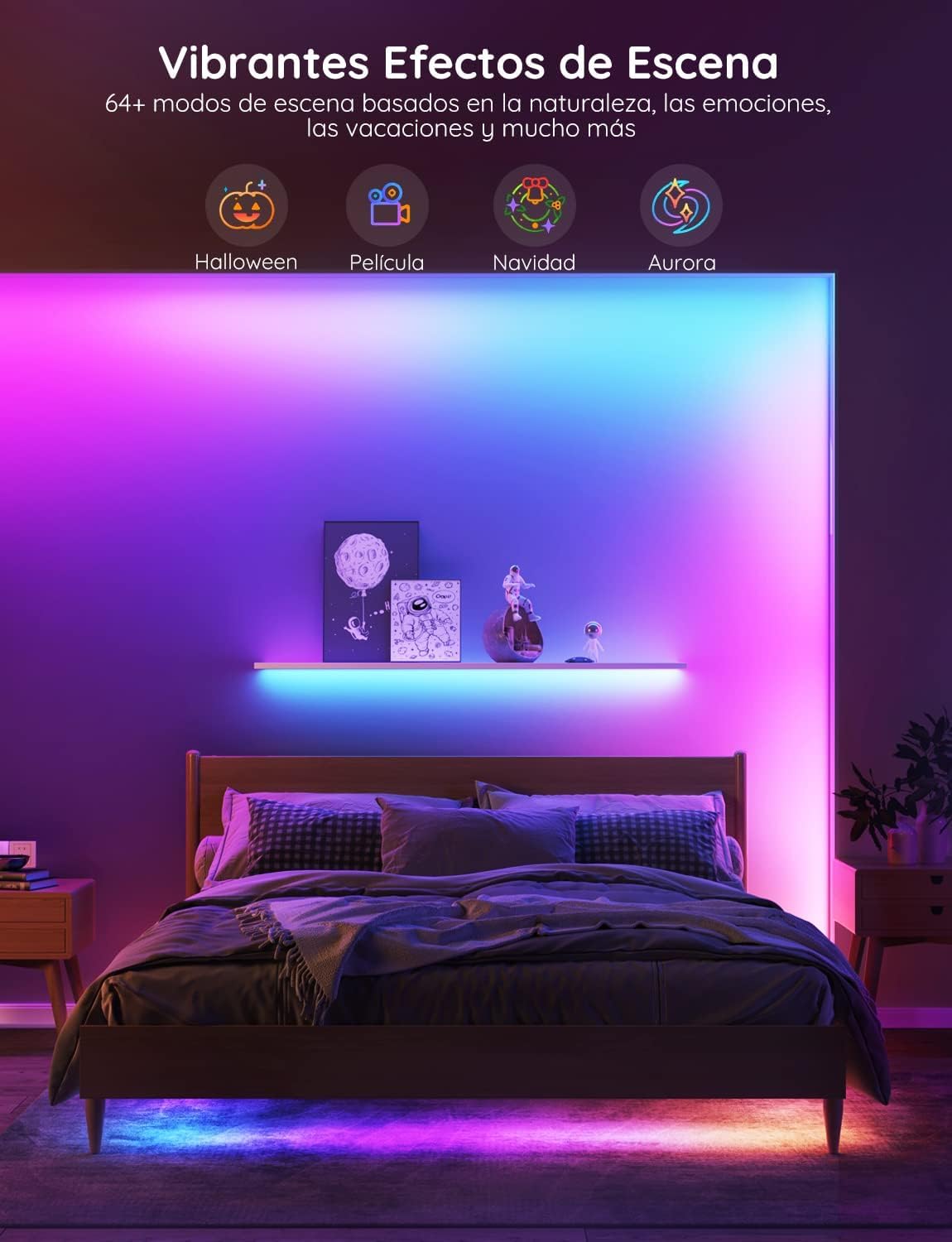 Govee Tira de LED de 30 m, Luces LED RGBIC Inteligente Tira de Luces De Navidad, Funciona con Alexa y Asistente de Google, Control de aplicaciones, Sincronización de música, para fiestas, hogar, 2