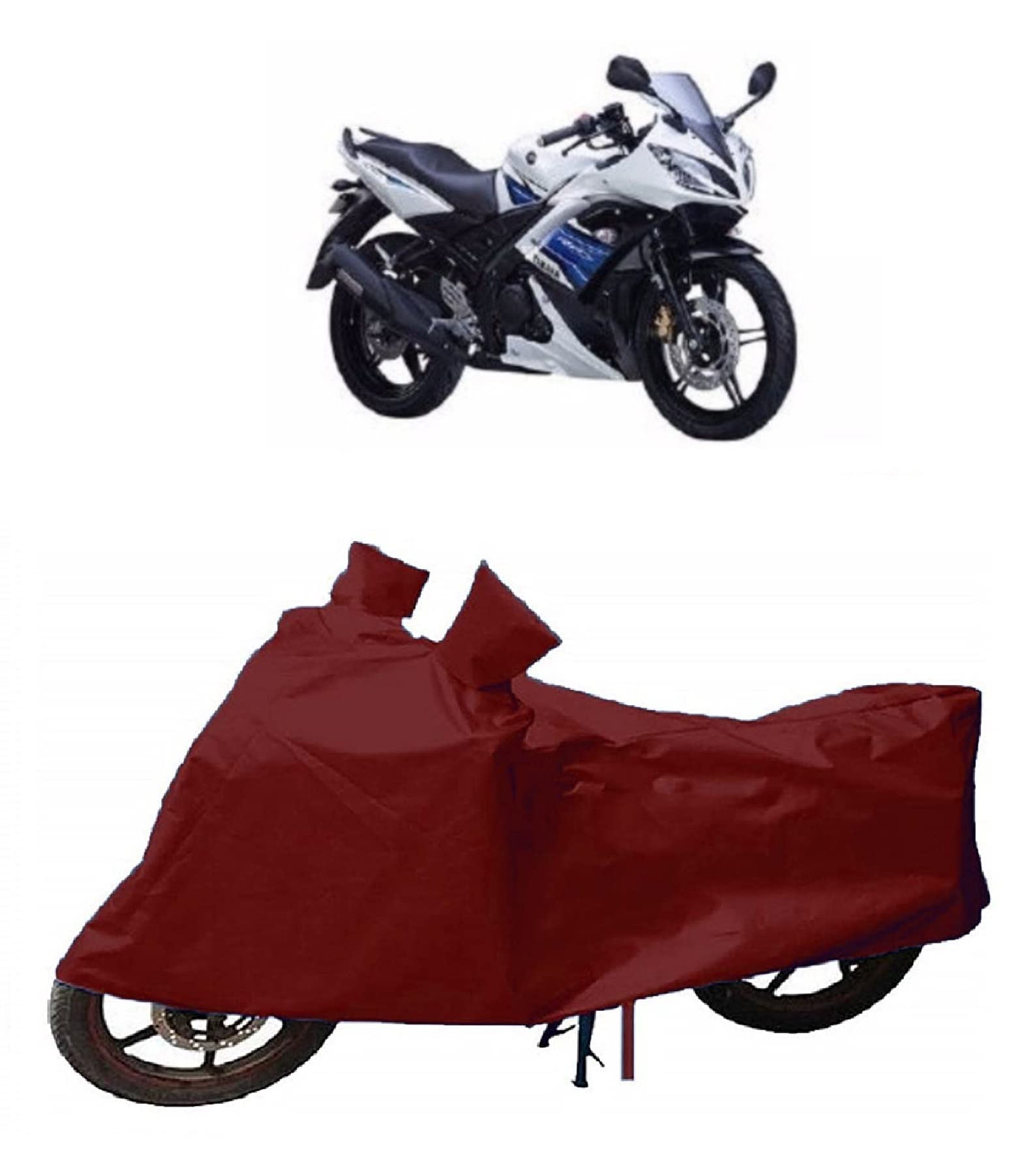 ZANTEX Presents All Weather Protection & Semi Waterproof Bike Scooty Cover Compatible with Yamaha R15 Models (Maroon)
