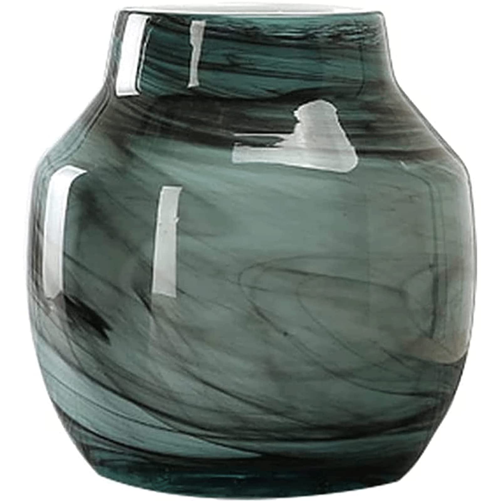 Ngdfgr As Known Fashion Transparent Material Selection Vase Fashionable Versatile Creative Chinese Ink Glass Flower Vases Smooth Mouth And Stable Bottom Decoration (B),B