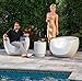 REZVANI FURNITURE STUDIO Tenjam Moon Chair in Pool Lounge Chairs for Sun Shelf Set of Two, Pool Chairs and Lounger for in Pool Tanning Ledge Support up to 12