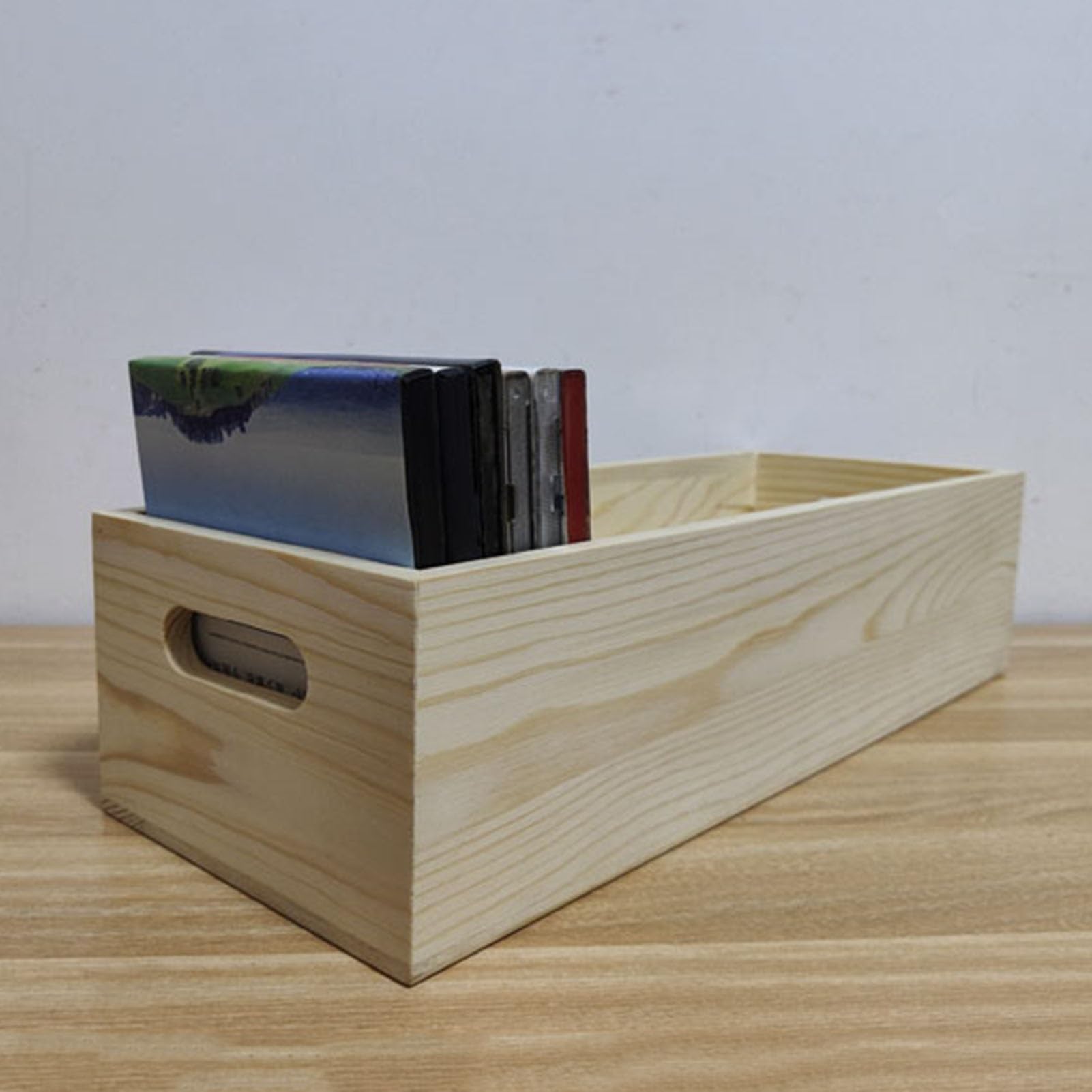 Stojak na płyty CD z litego drewna, pudełko do przechowywania 30 płyt CD, klejnotów, dysk muzyczny i dysk do gier, 40 x 15 x 10 cm, stylowy stojak na kasetę