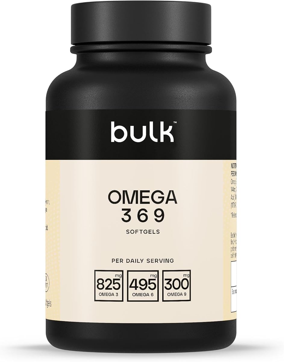 Bulk Gélules Oméga 3 6 9, huile de poisson, huile de lin, huile de tournesol, 1000 mg, paquet de 90, l'emballage peut varier