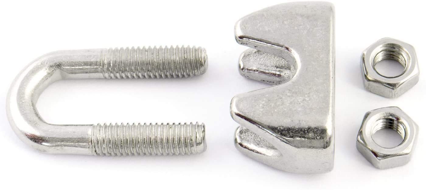 30 x 2mm Cavallotto MORSETTO, acciaio inossidabile AISI 316, V4A 1.4401, pinza fissa estremità libere filo, juta e polipropilene corde [DQ-PP]