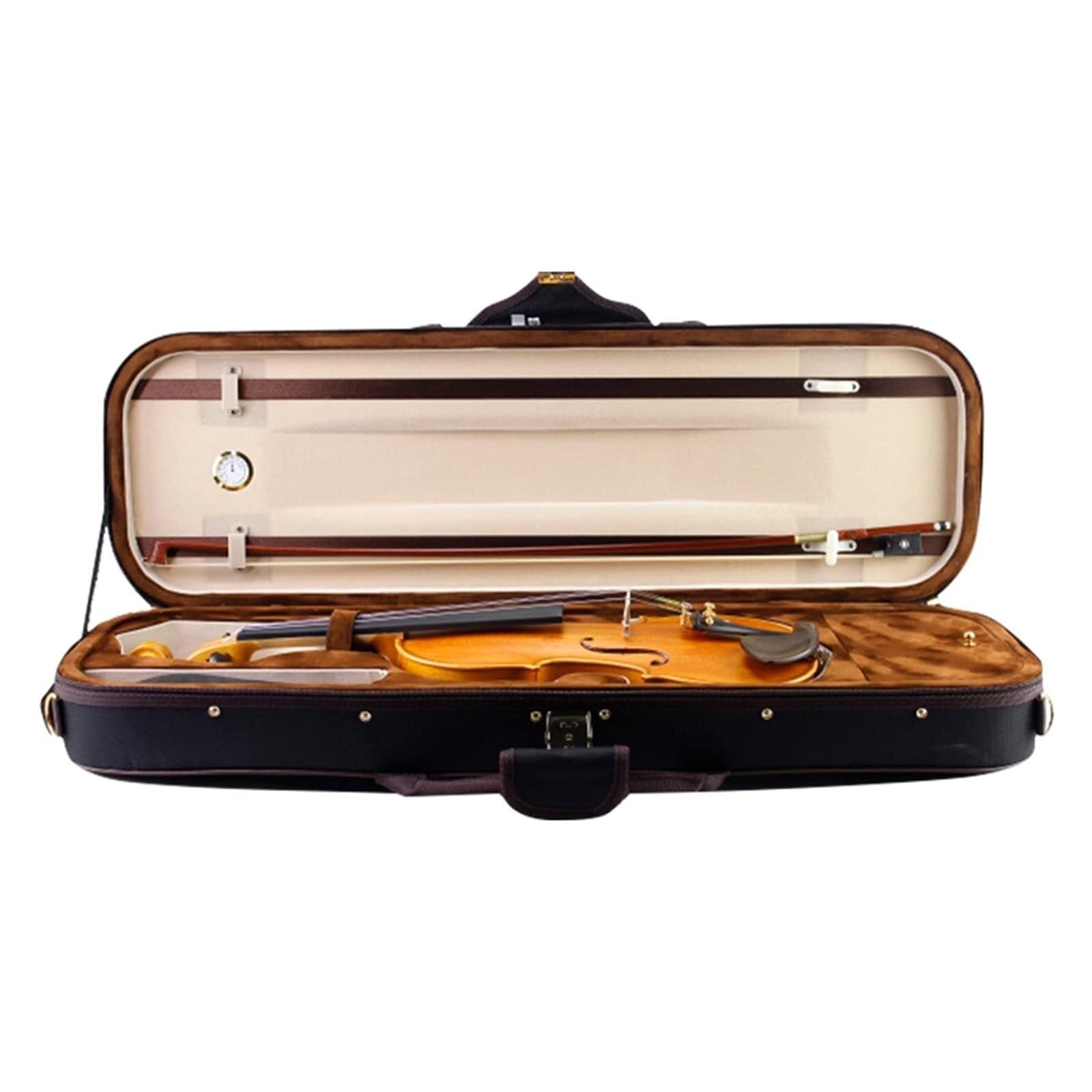 Geigenkoffer Violine Case 3/4 Professionelle Oblong Koffer Geige Koffer Mit Hygrometer Stabil Leicht Violinenkoffer Violine Reisekoffer Geigenzubehör