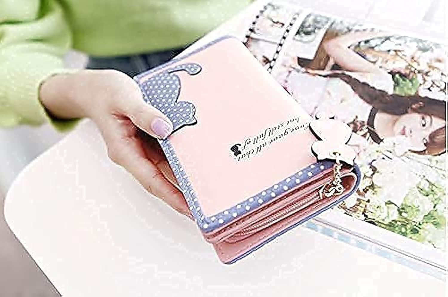 Multi-function cute cat pattern soft leather zipper long wallet purse for women CKQB-23