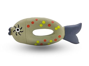 Royale Dog 5.5 Inch Squeak Latex Dog Toy Light-Green Fish Interactive Play for Small Puppies 1 Piece