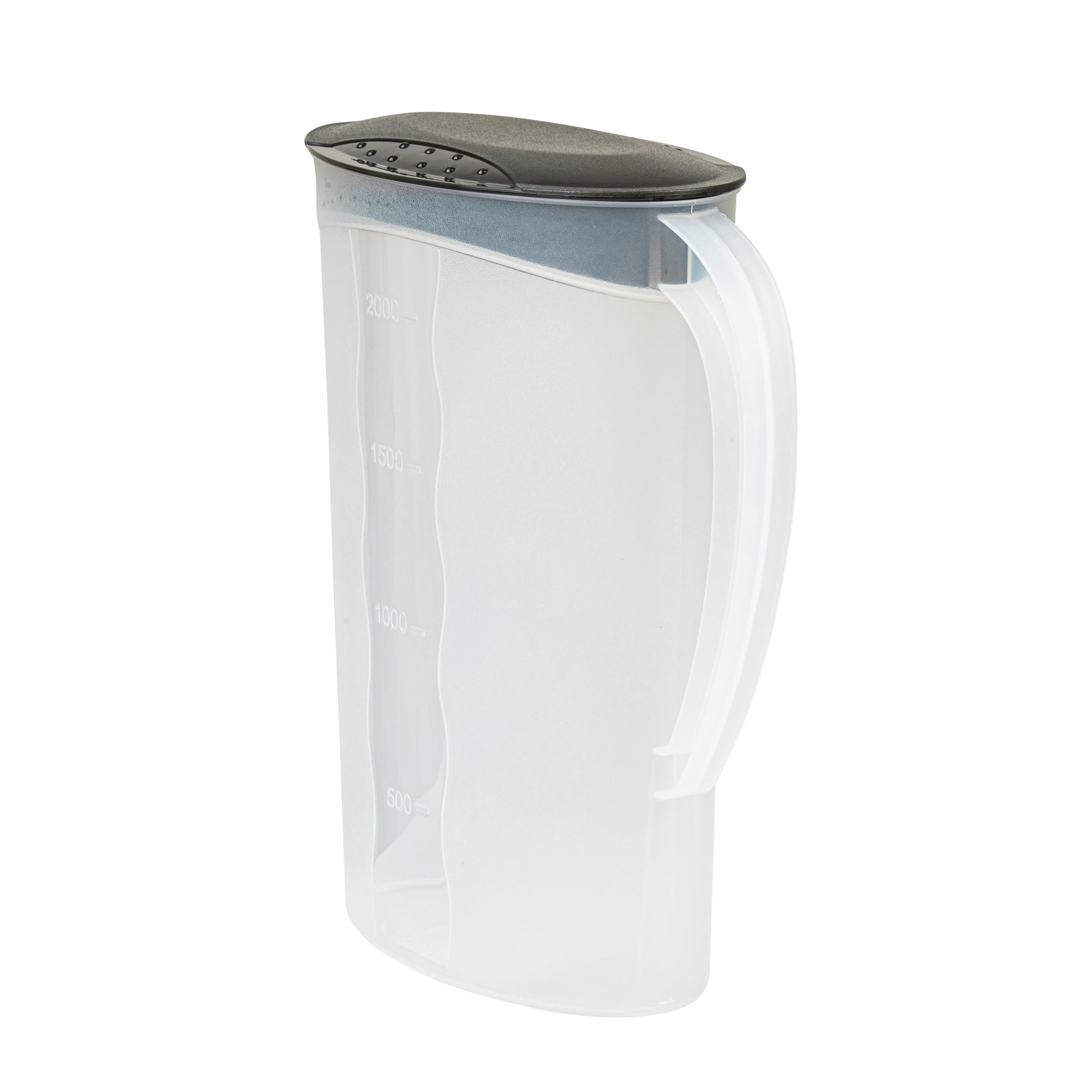 keeeper Dzbanek do soku z pokrywką, 2 l, polipropylen, 9,5 x 18,5 x 24,5 cm, Sara, czarny/przezroczysty