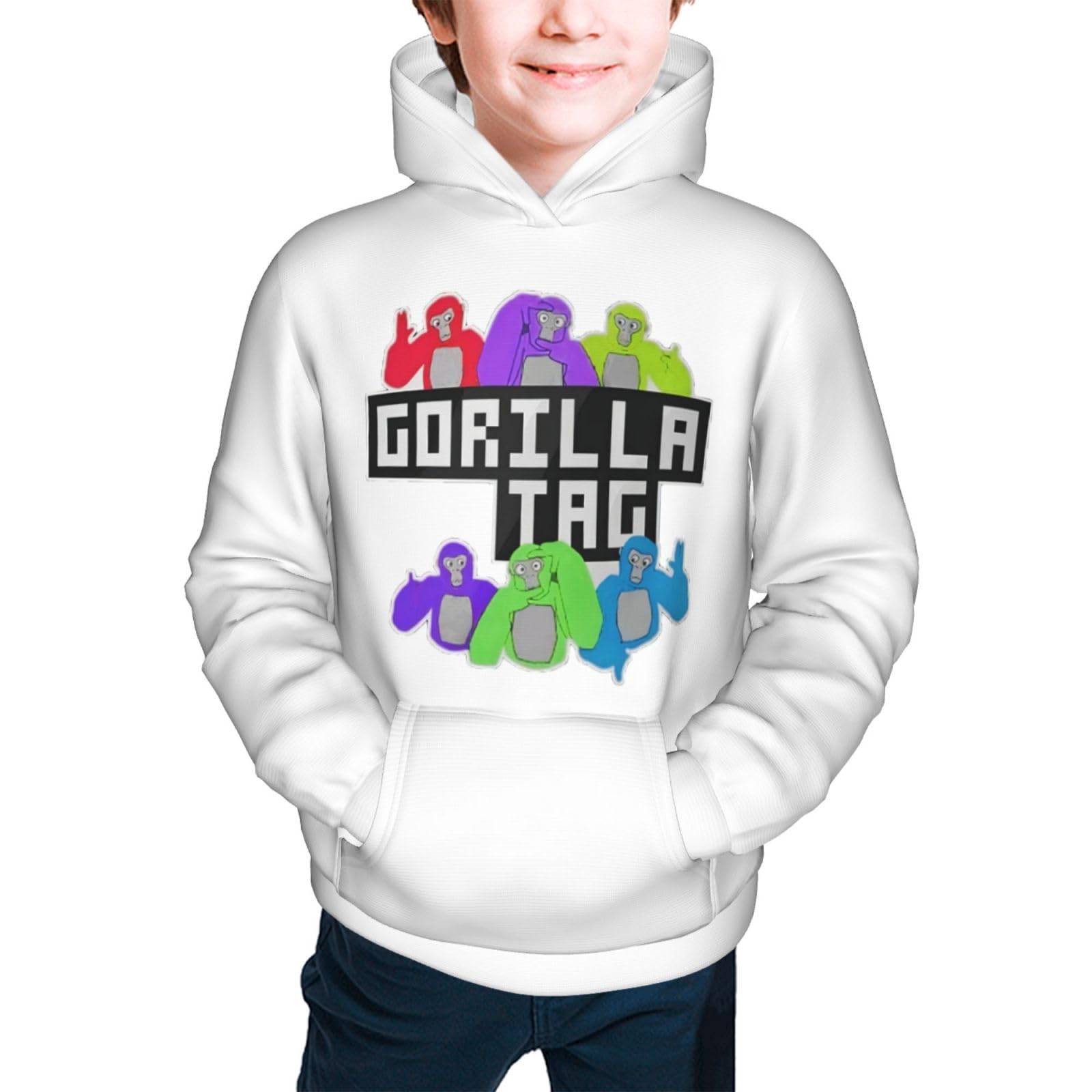 Melbrakin Gorilla Tag Unisex Hoodies for Kids Teens Sweatshirts Pullover with Pocket Classic Casual Hoodie for Boys or Girls
