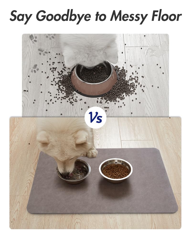 MontVoo - Tapis d'alimentation absorbant pour animaux de compagnie - Tapis pour chien sans taches pour bol de nourriture et d'eau - Séchage rapide - Tapis de distributeur d'eau pour chien, chat et