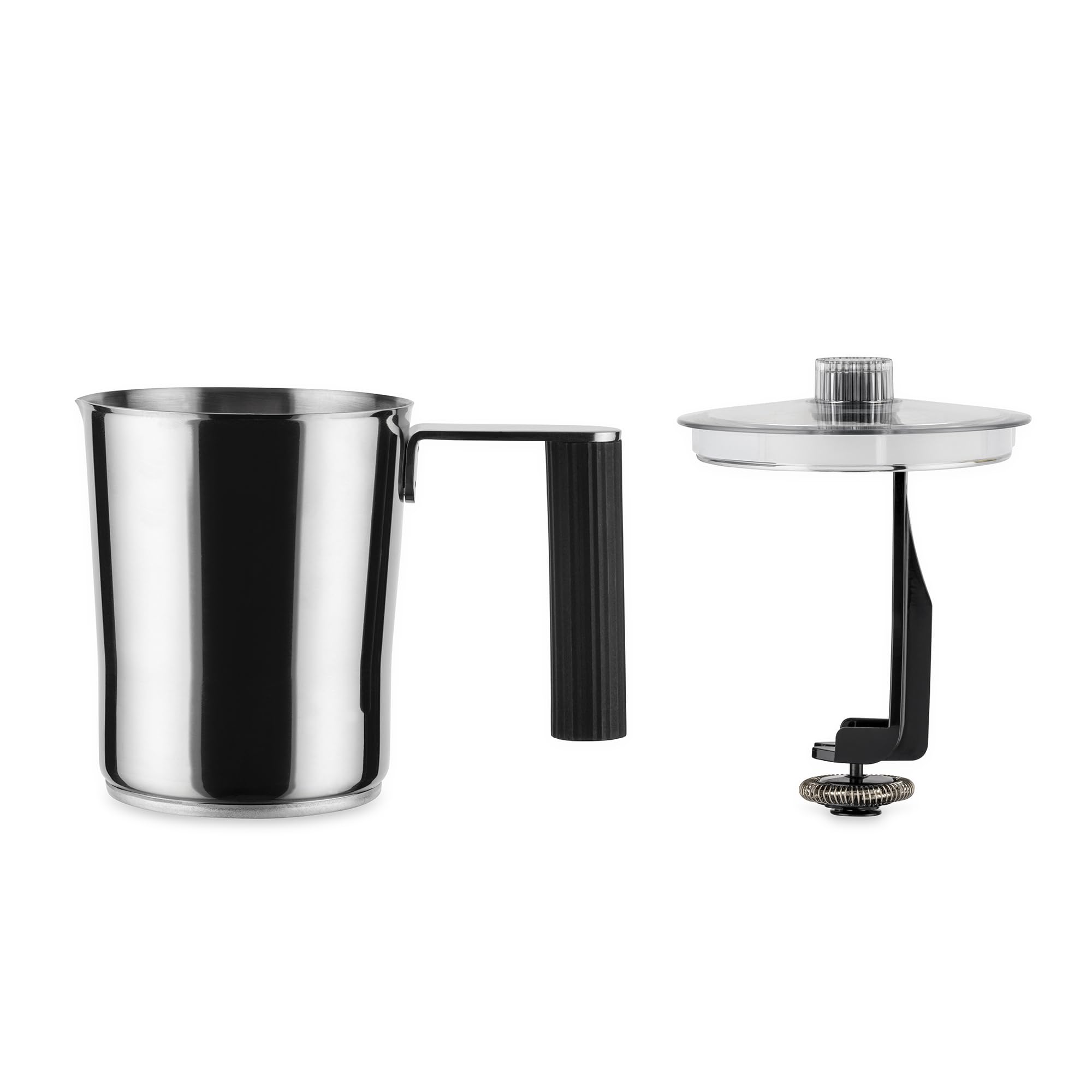 Alessi Plissé MDL13 B - Cappuccinatore Multifunzione ad Induzione, in Resina Termoplastica con Bricco in Acciaio Inossidabile, Spina Europea, 600 W, 35 cl, Nero