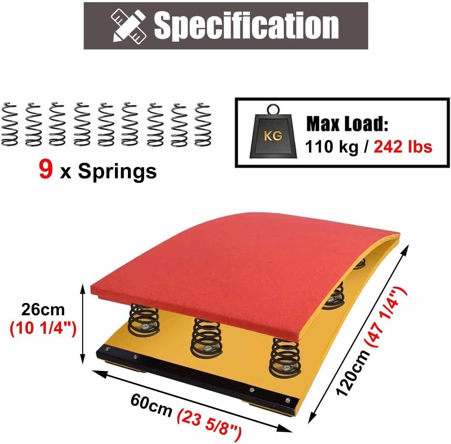 Heavy Duty Gymnastics Springboard for Adults, Anti-Slip Carpet, Ideal for Tumbling, Sports Training, Fitness