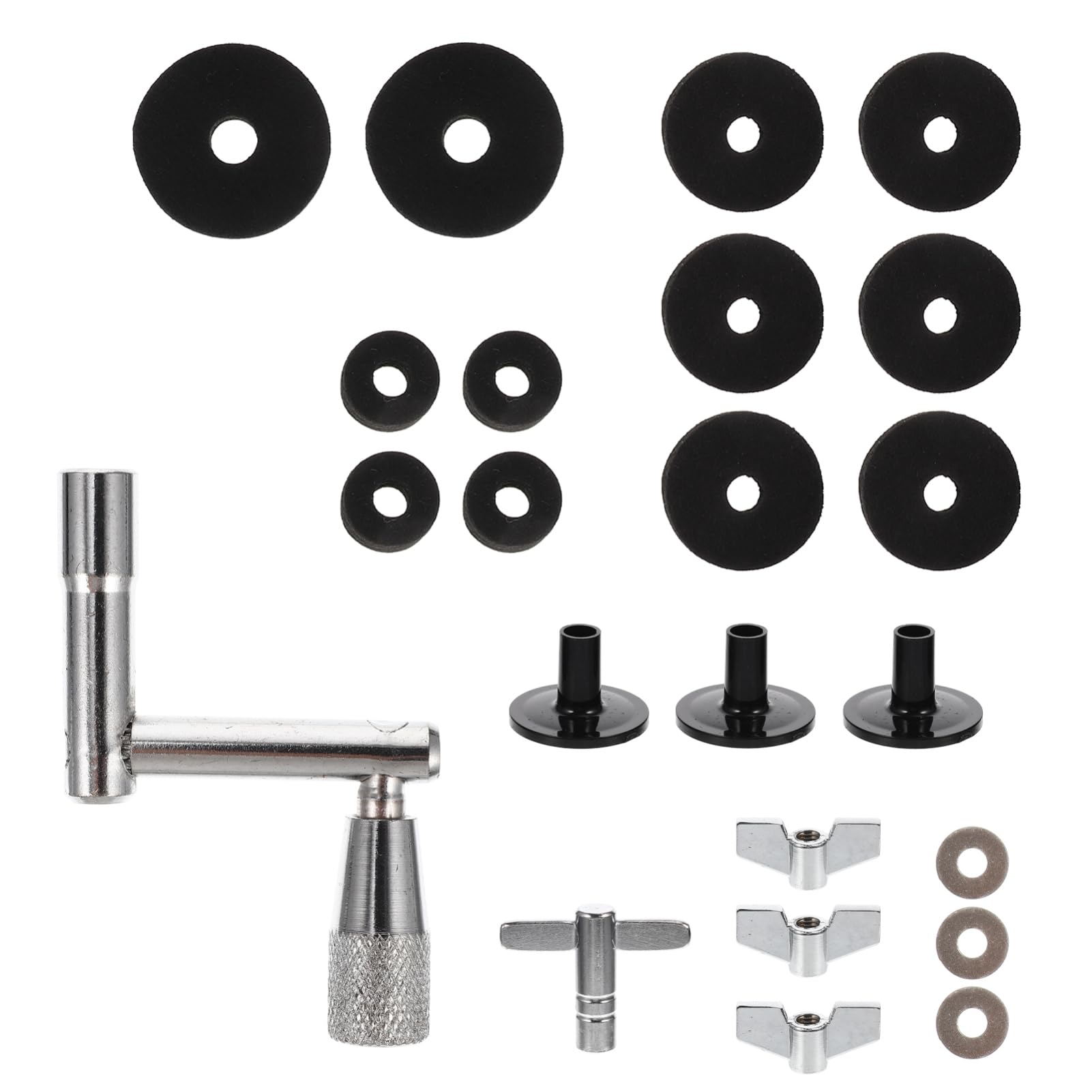 LIFKOME 1Set Professional Drum Cymbal Felt Pad Set Non Slip Cushions for Cymbals Durable Felt Washers Stand Sleeves Prevent Friction Protect Cymbals Drum Accessories
