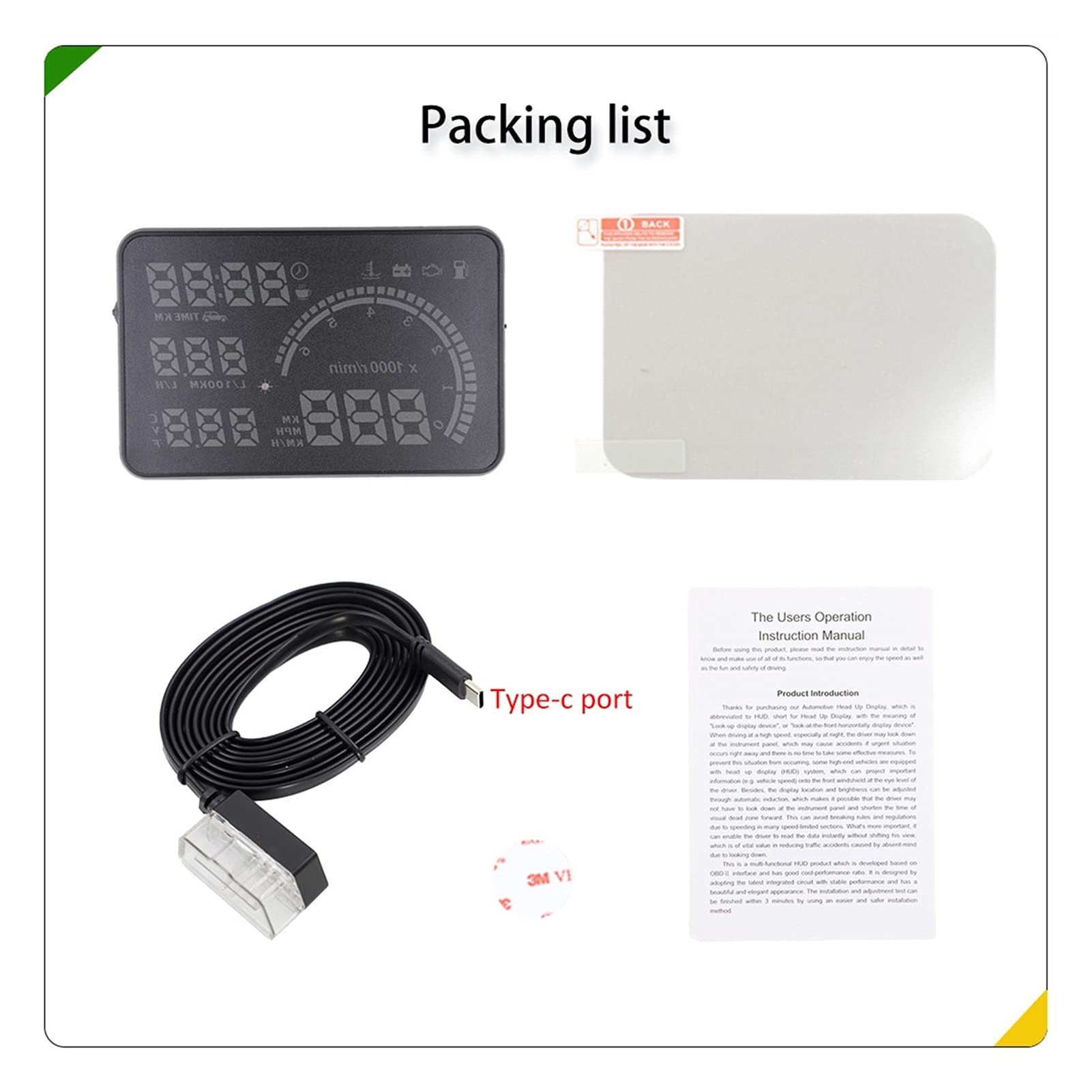 Head-Up-Display 5.8 "I9-Auto-Head-Up-Display LED OBD. Scanner über Geschwindigkeitswarnung kann Kilometer auf der Windschutzscheibe anzeigen Auto-Hud-Display