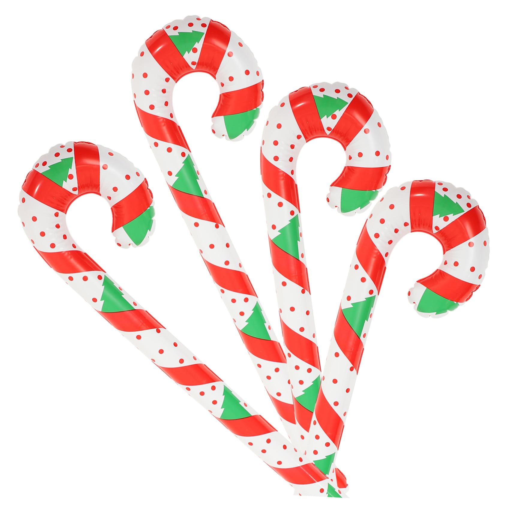 4pezzi di Zucchero Gonfiabili per Decorazioni Natalizie, Palloncini a Forma di Canna di Zucchero, per Addobbi Natalizi e Feste a Tema Ragazzo Ragazza