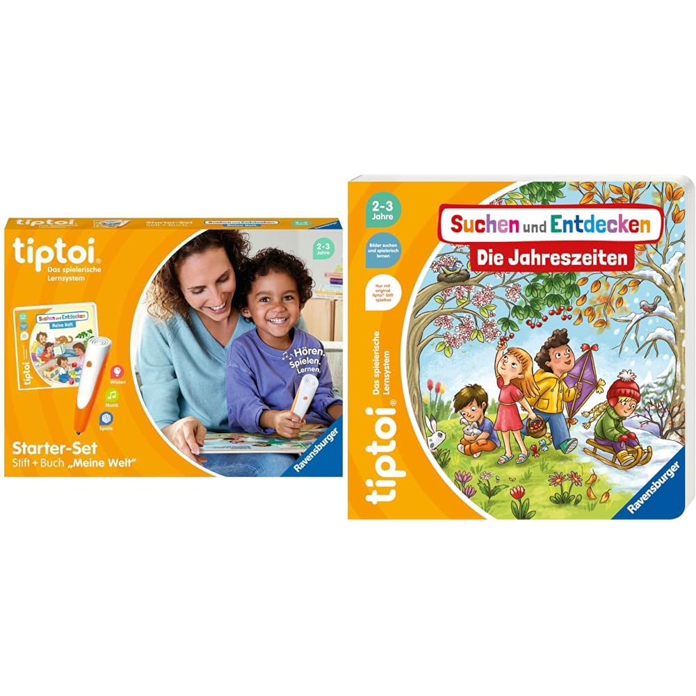 Ravensburger tiptoi Starter-Set 00112 - Stift und Bilderbuch Suchen und Entdecken Meine Welt - Lernsystem für Kinder ab 2 Jahren & tiptoi® : Die Jahreszeiten