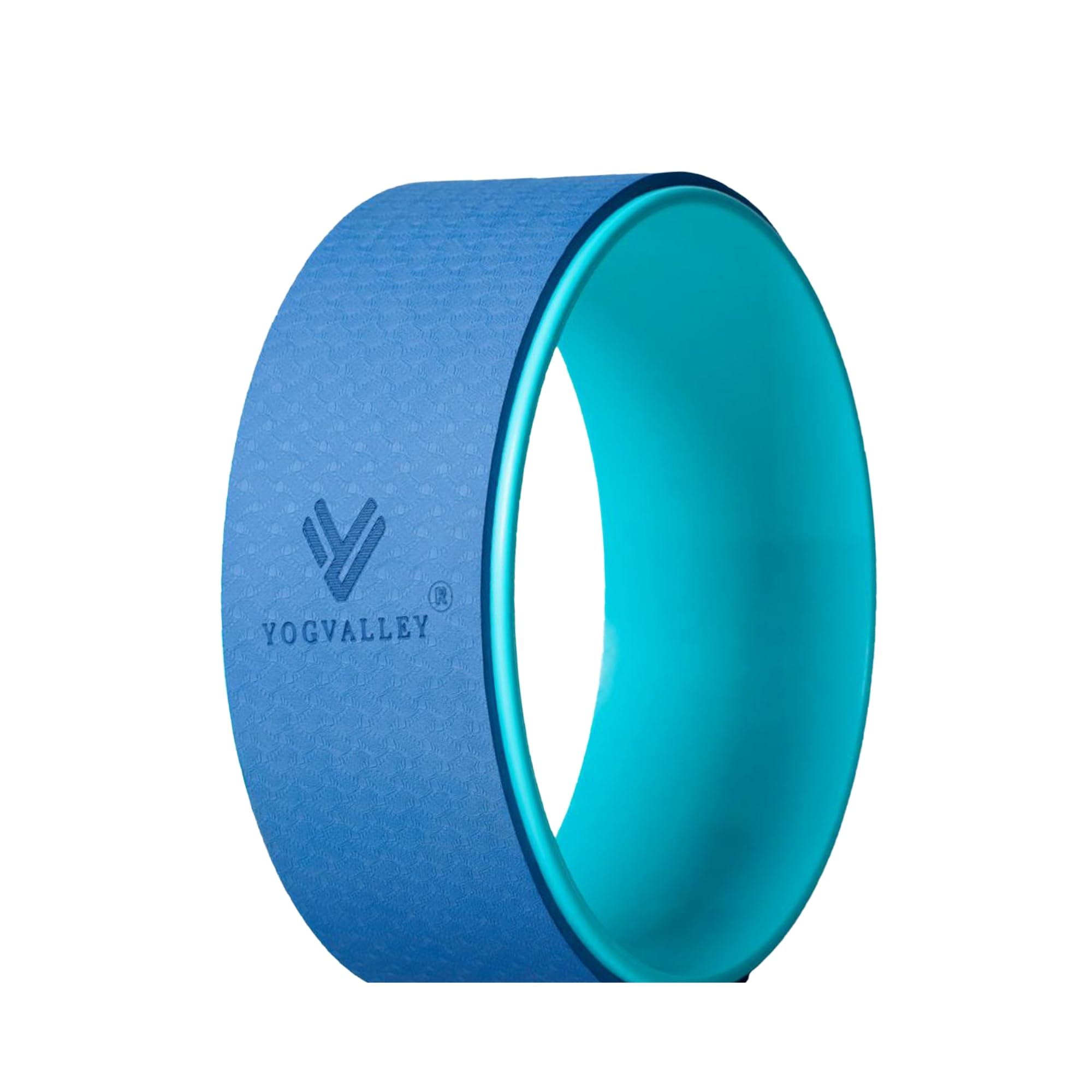 yogvalley|yoga wheel – backbend, flexibility & stretching exercise support wheel|blue