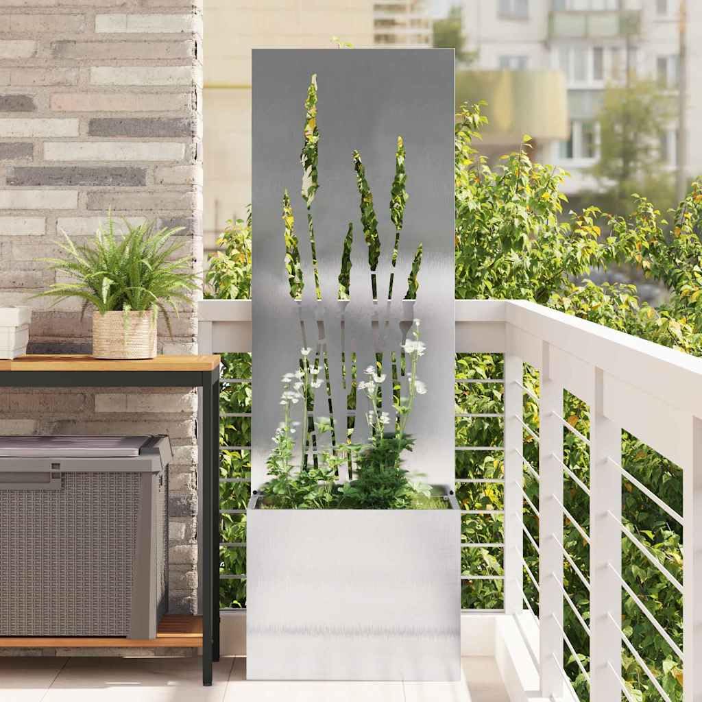 vidaXL Garten Sichtschutz-Leinwand Silber 50 x 32 x 150 cm Edelstahl