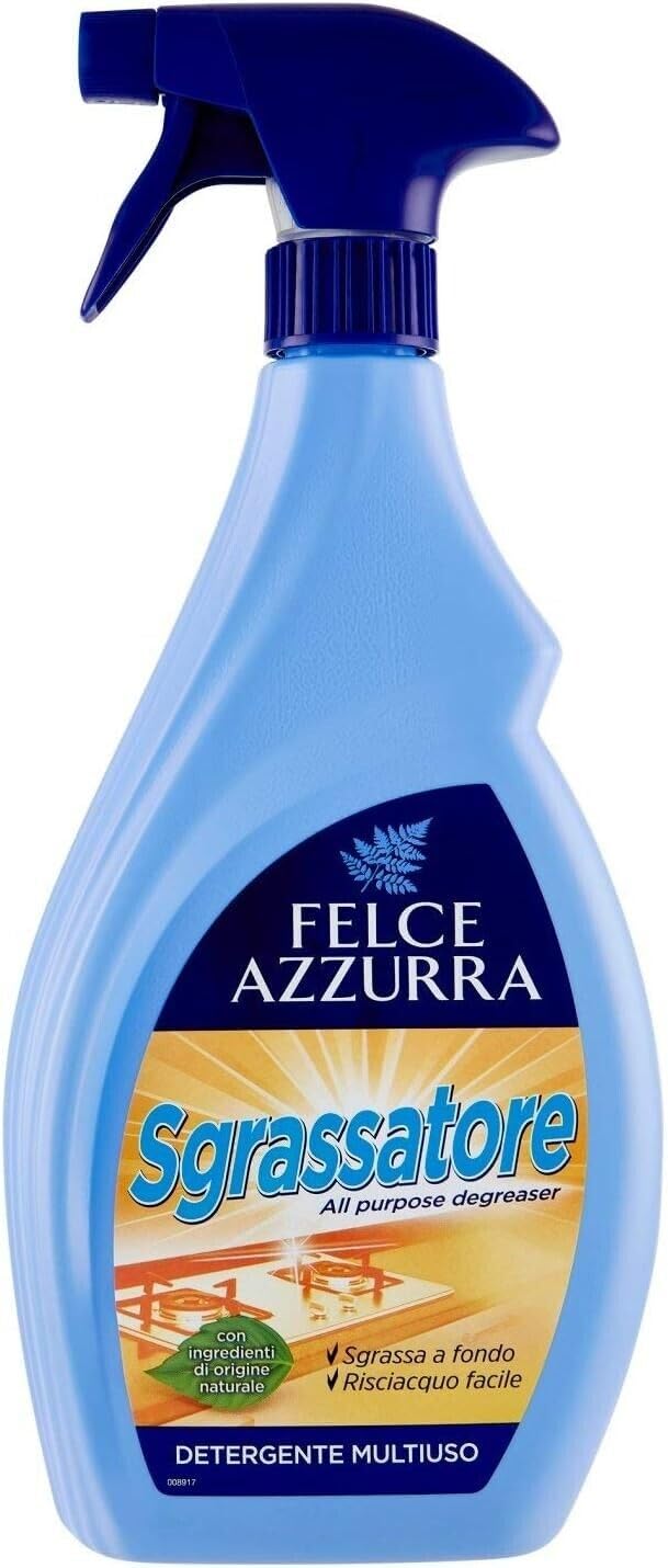 12 confezioni di FELCE AZZURRA Sgrassatore Multiuso, spray detergente con sgrassatore, 750 ml