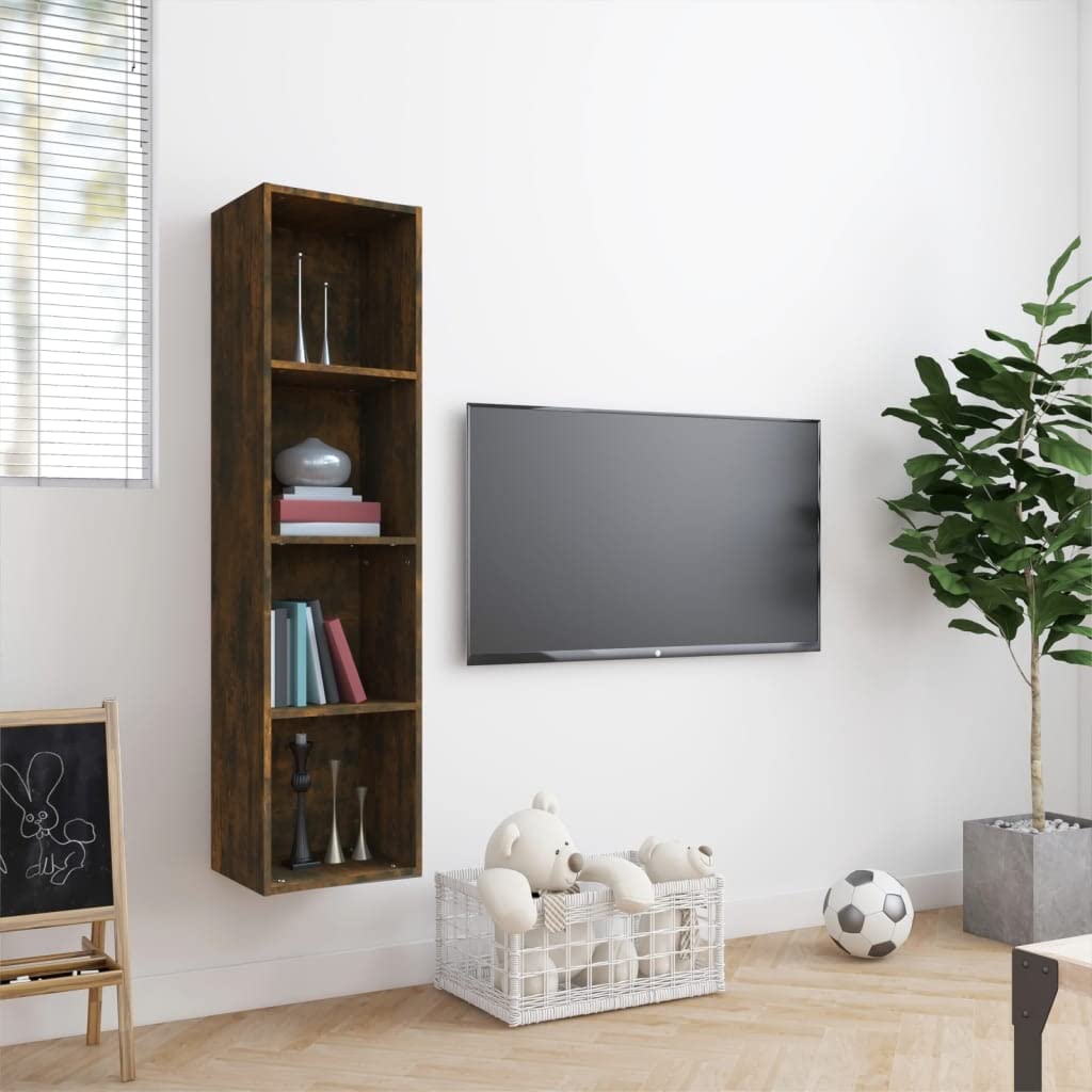 Generisch Bücherschrank/TV-Schrank Räuchereiche 143x30x36cm Holzwerkstoff,Möbel,Regalsysteme,Wandregale-815270