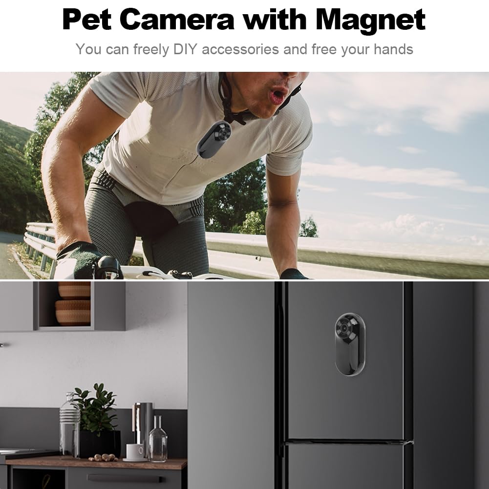 Cámara de collar para perro y gato, HD 1080P, inalámbrica, no necesita WiFi, niñera con grabaciones de video, gatos, perros, regalo de cumpleaños, cámara deportiva, (1hp1ms9ks0sa8nh1kz3)