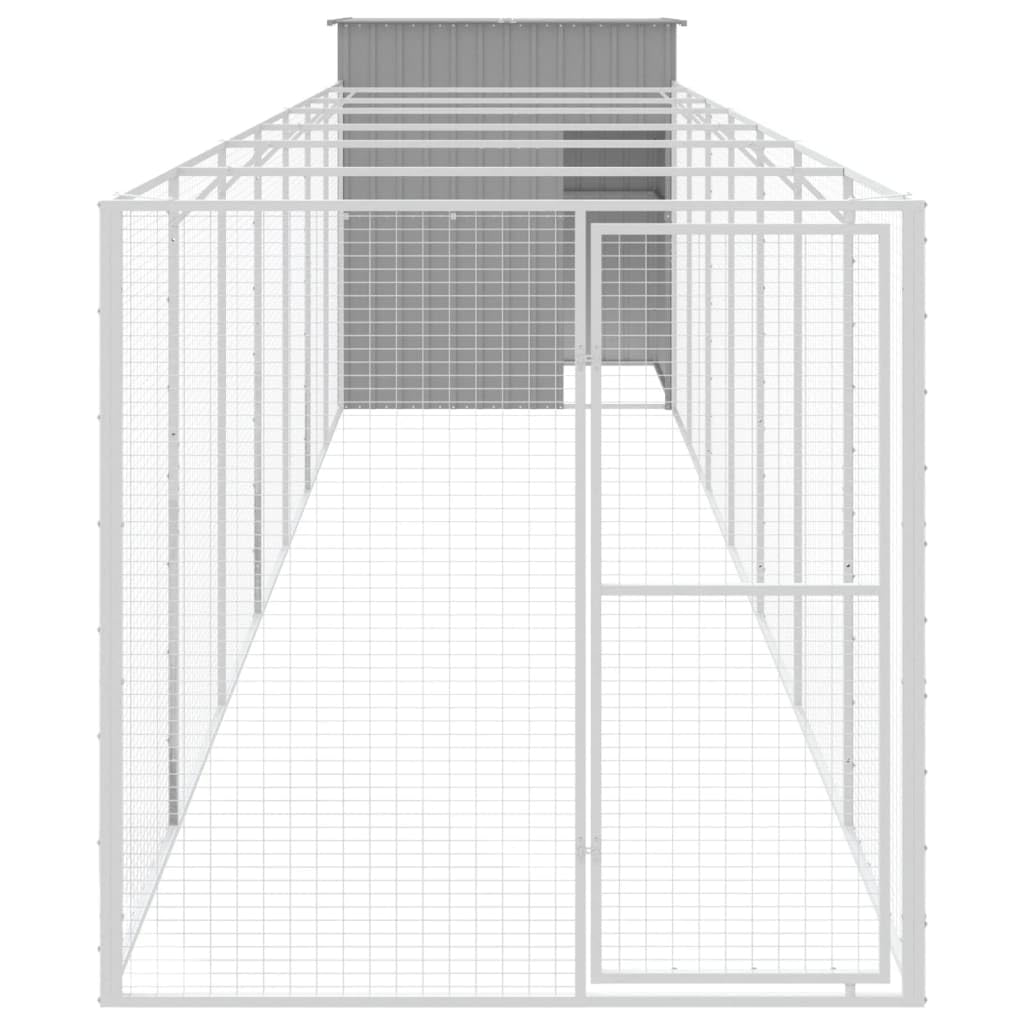 Homgoday Casetta Cani Corsa Grigio Chiaro 165x863x181 cm Acciaio Zincato, Gabbia Cane Gabbia per Cani da Interno Kennel per Cani Gabbie per Cani Recinto per Cani da Esterno