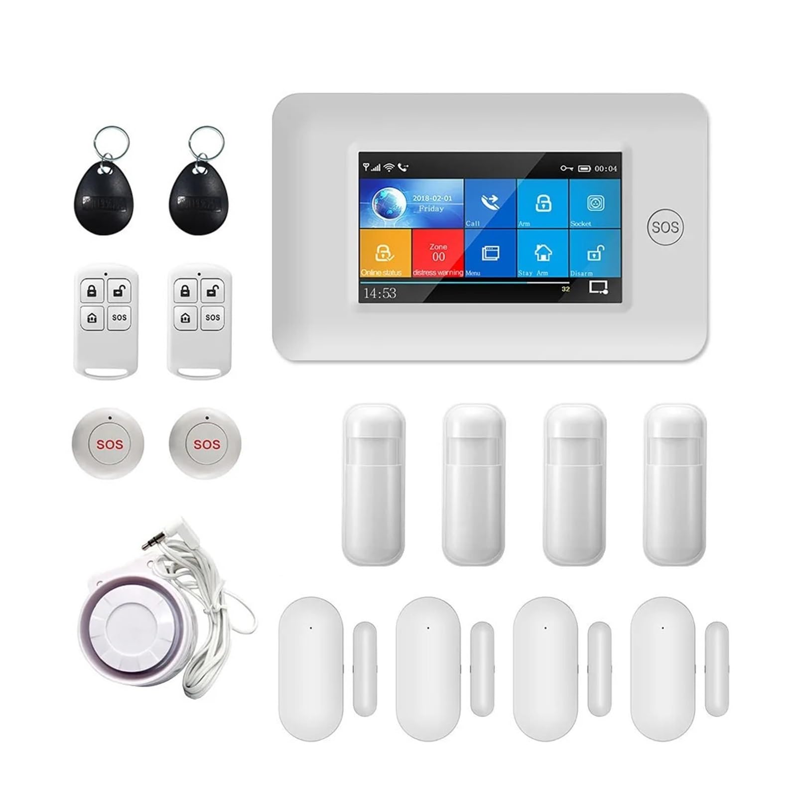 WiFi GSM Home Burglar Security Alarm System Wireless Remote Monitoring(C.)