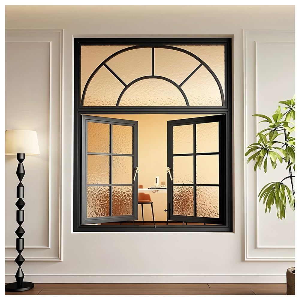 Fenêtres À Battants Vintage, Fenêtres Affleurantes, Fenêtre De Comptoir Pour Café Ou Stand De Restauration, Fenêtres Doubles Ouvrantes En Verre Pour Cuisine(Zwart,60x100cm/23.6x39.3")
